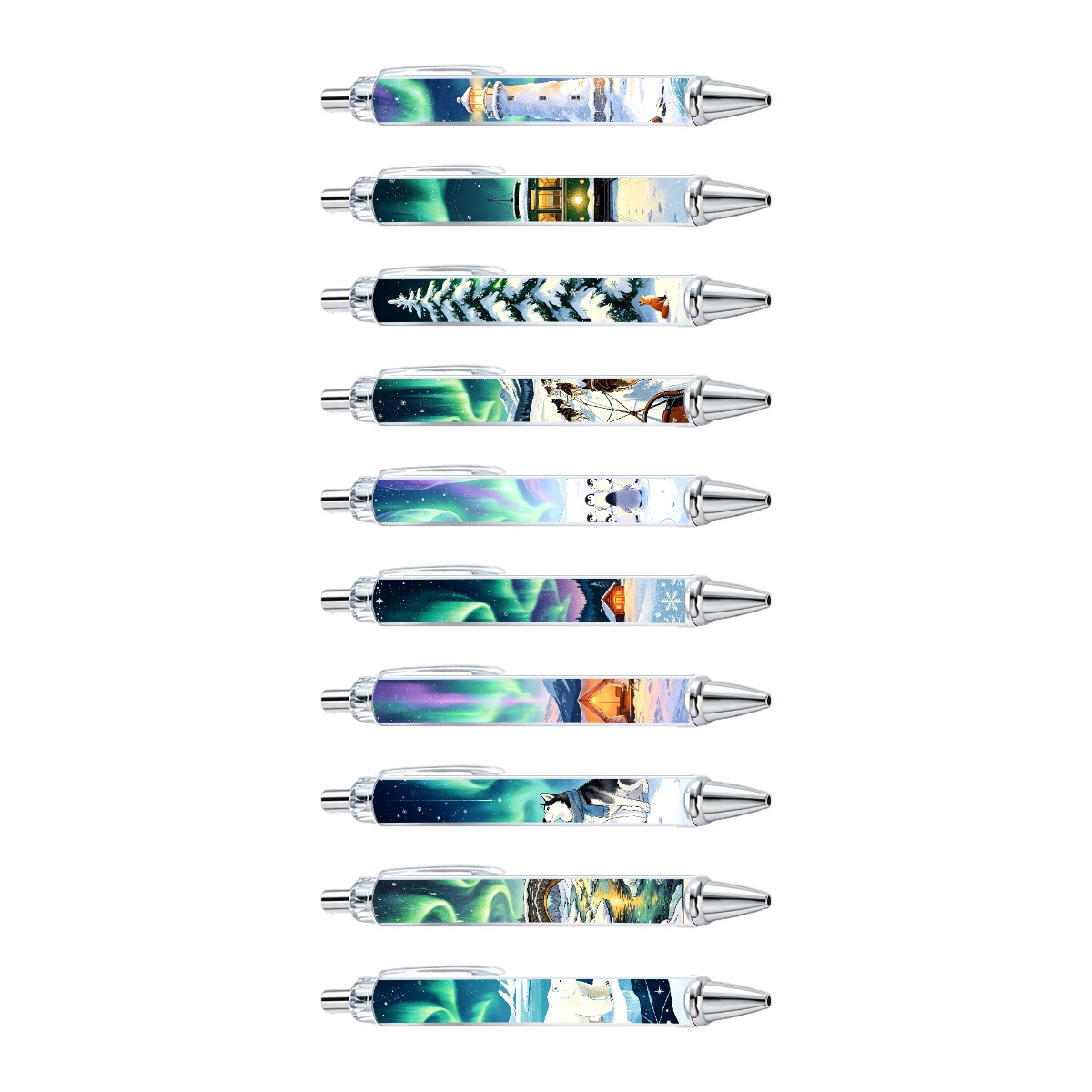 10-Pack Winter Aurora Borealis Gel Pens