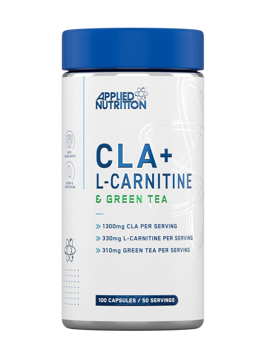 CLA, L-Carnitine Capsules | Energy and Fat Metabolism Support | Green Tea Extract | 100 Capsules | 50 Servings