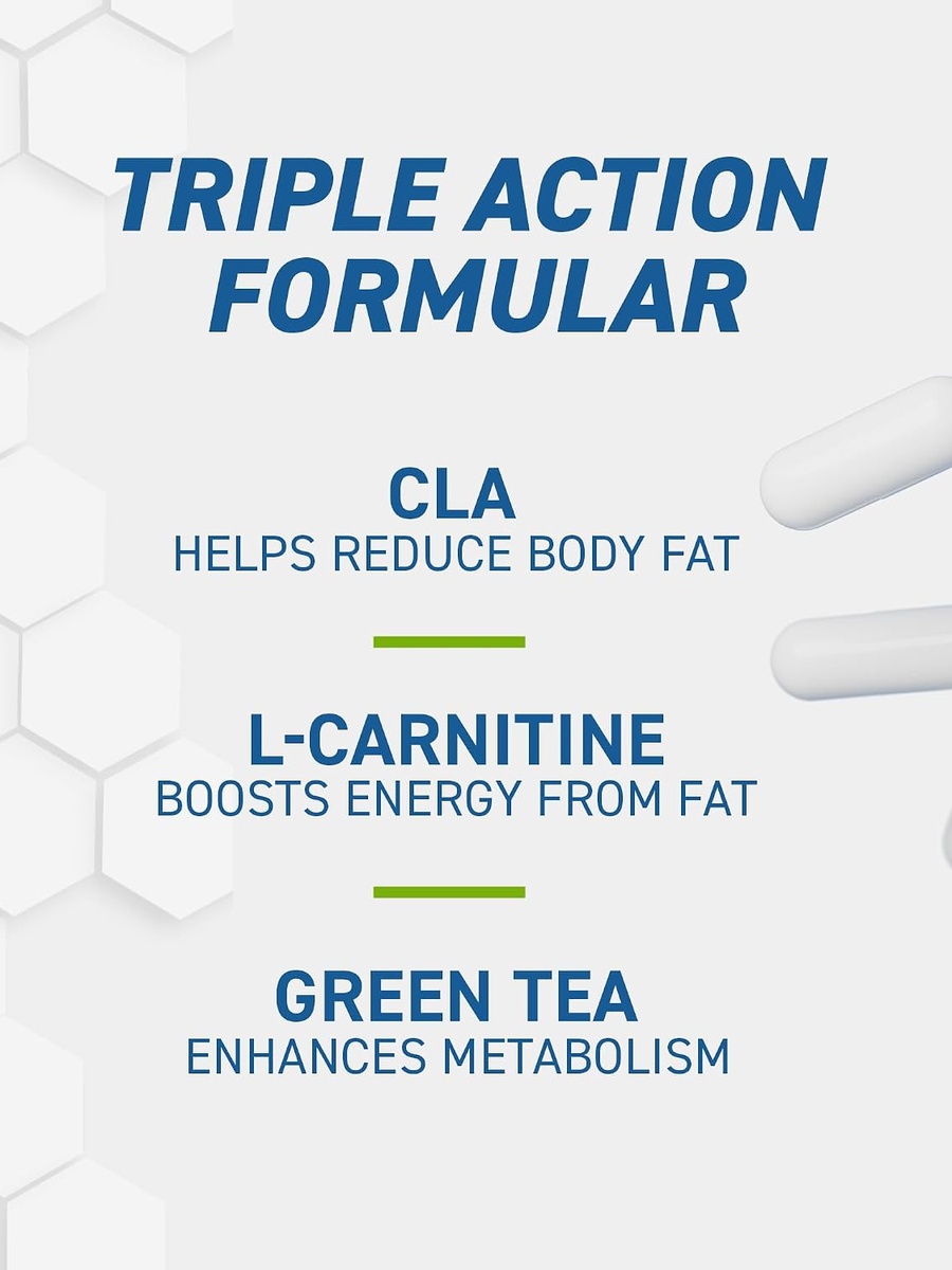 CLA, L-Carnitine Capsules | Energy and Fat Metabolism Support | Green Tea Extract | 100 Capsules | 50 Servings