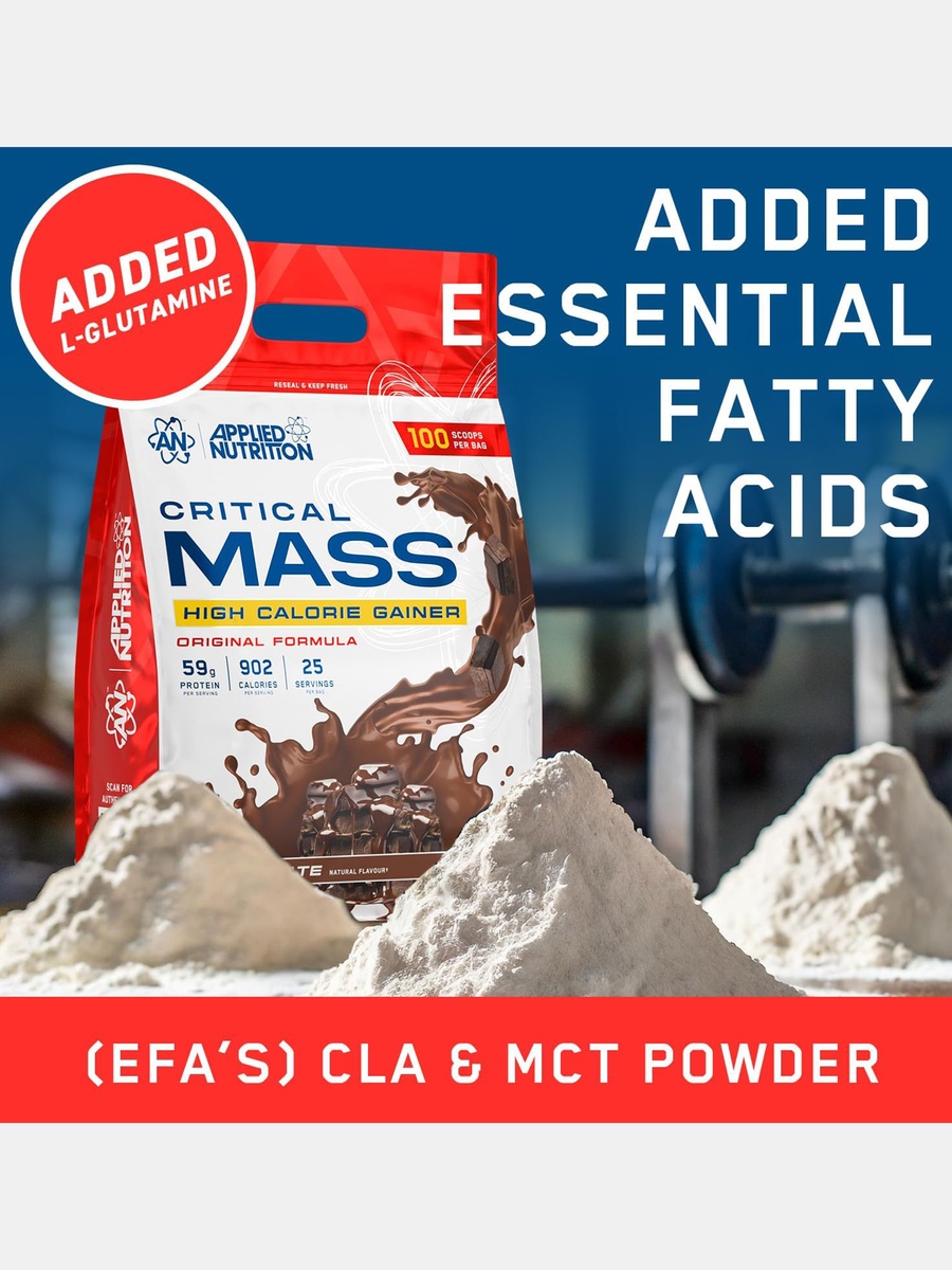 كرتيكل ماس الأصلي لزيادة الوزن والكتلة بنكهة الفراولة 6 كجم عالي البروتين والكارب مع نشا الذرة الشمعية، 25 حصة