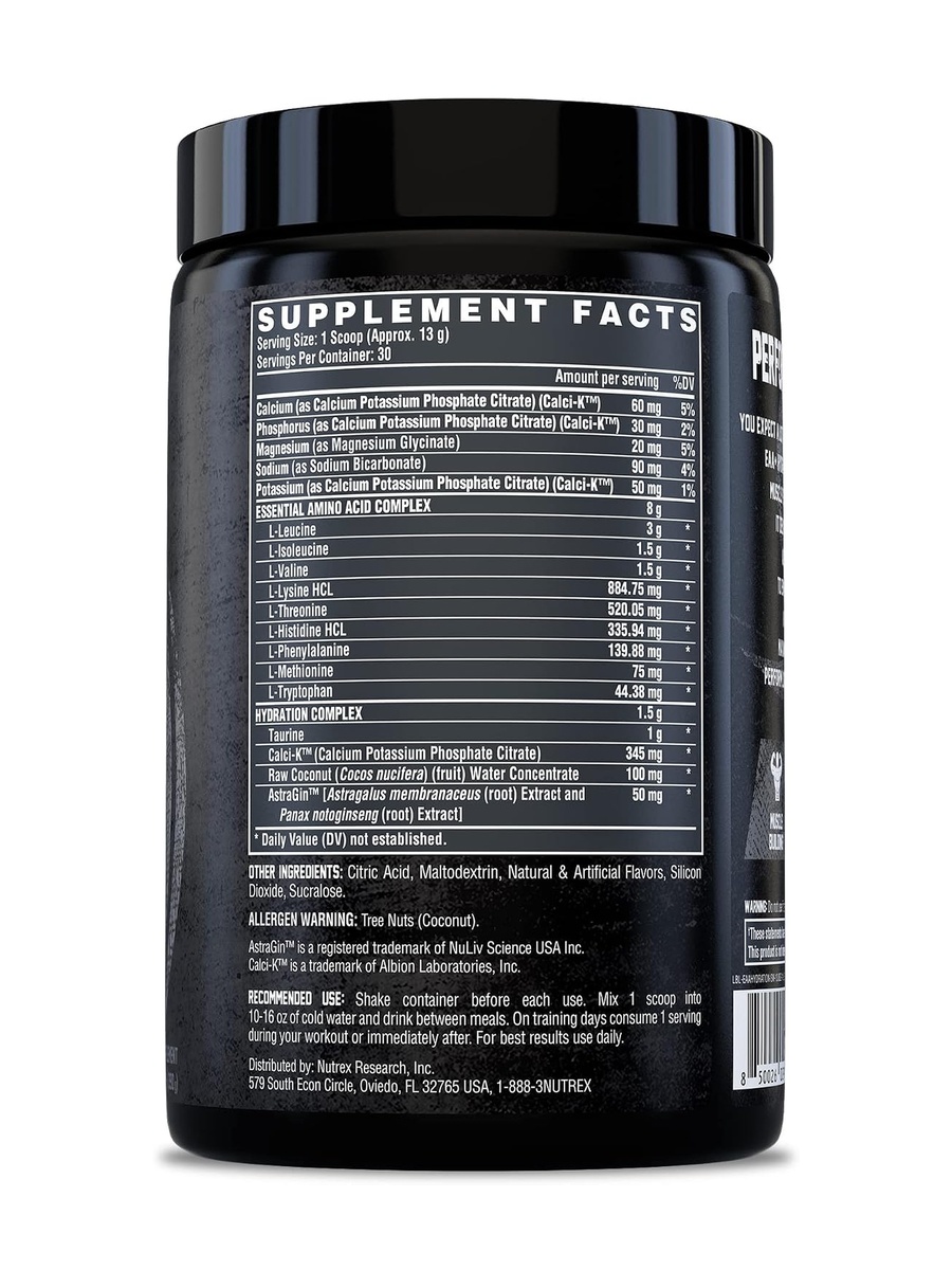 Nutrex Research EAA Hydration | EAAs + BCAA Powder | Muscle Recovery, Strength, Muscle Building, Endurance | 8G Essential Amino Acids + Electrolytes | Strawberry Watermelon 30 Serving