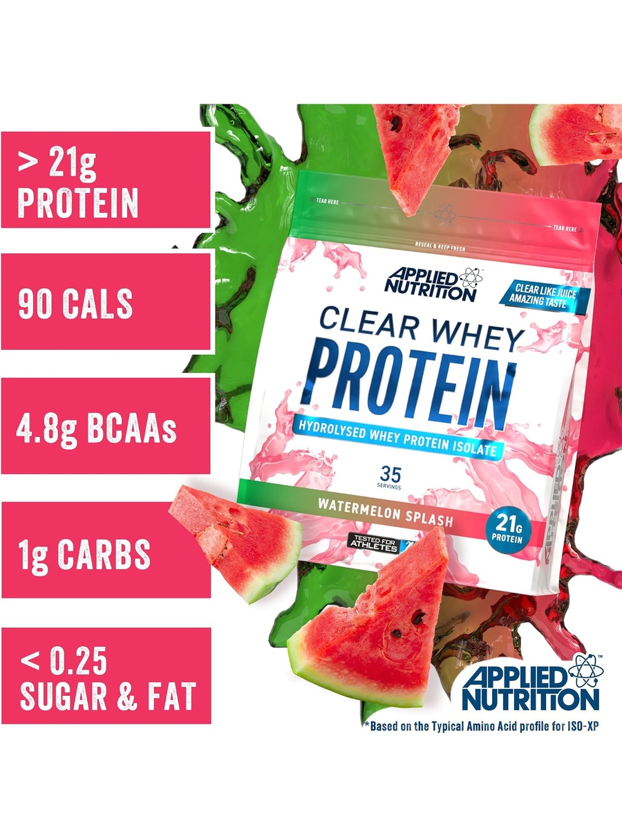 Clear Whey Isolate | Watermelon, 875g | High Protein, Low Calorie | Over 21g Hydrolysed Whey Protein Isolate | 35 Servings