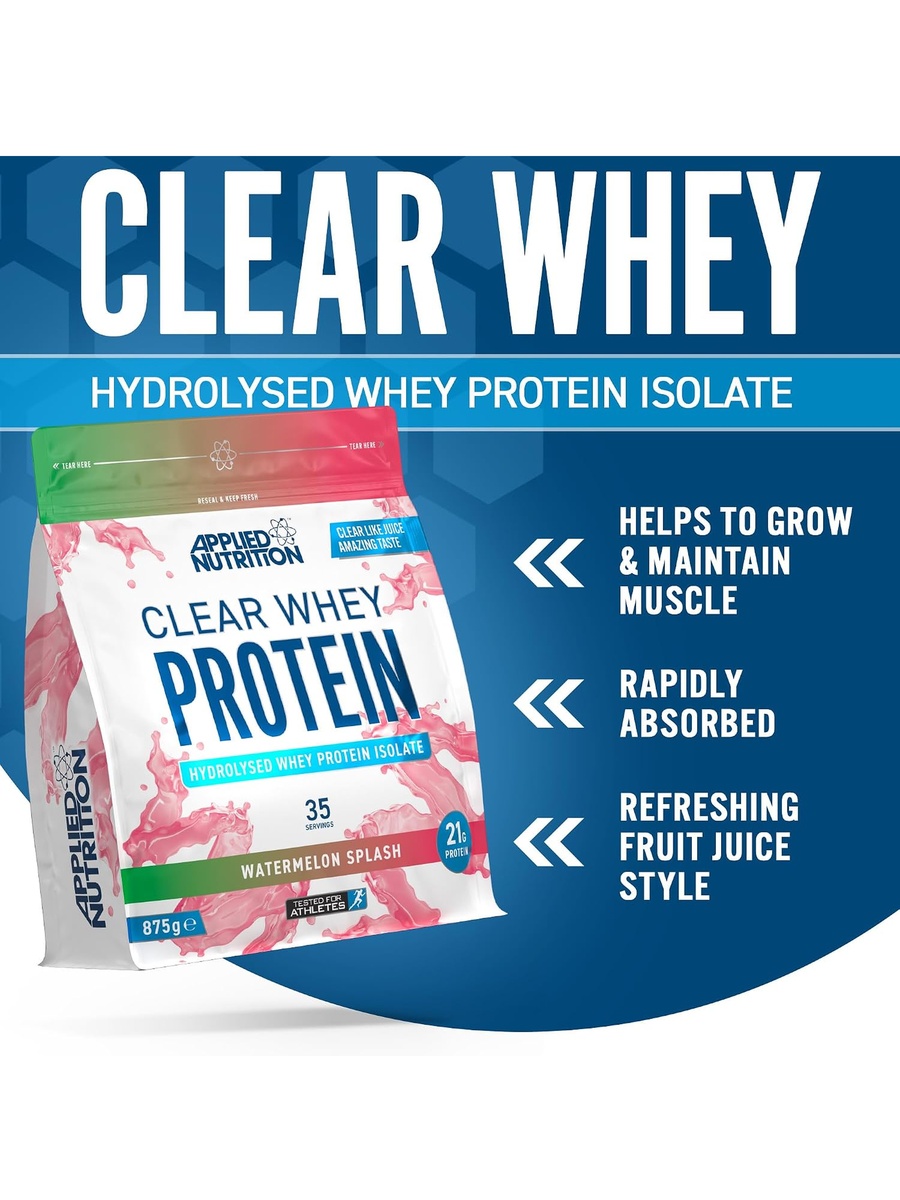 Clear Whey Isolate | Watermelon, 875g | High Protein, Low Calorie | Over 21g Hydrolysed Whey Protein Isolate | 35 Servings