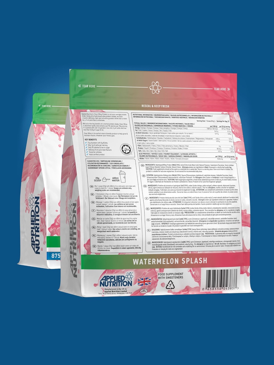 Clear Whey Isolate | Watermelon, 875g | High Protein, Low Calorie | Over 21g Hydrolysed Whey Protein Isolate | 35 Servings