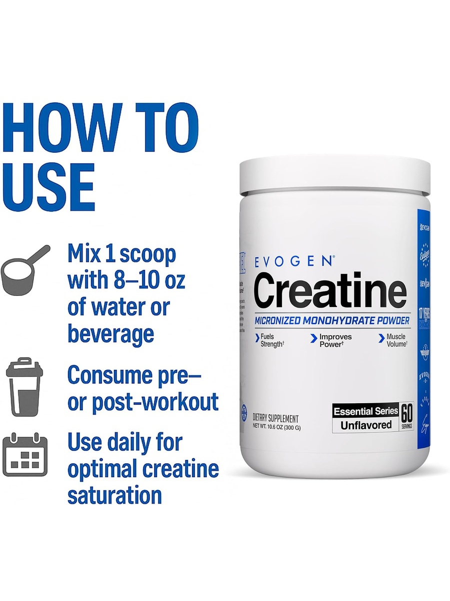 Creatine Monohydrate Powder | Unflavoured, 300 gms | Supports Strength, Power & Workout Performance | 60 Servings