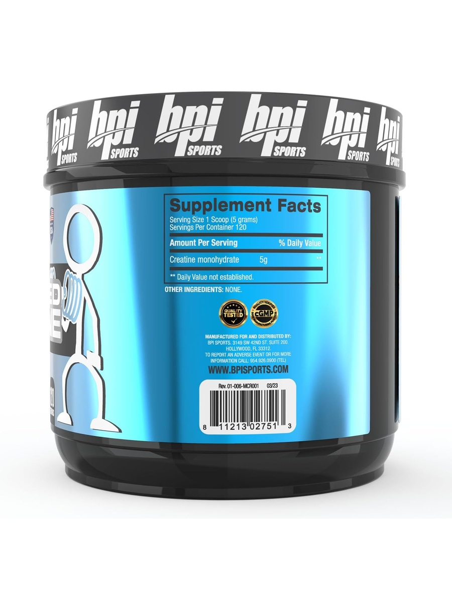 Micronized Creatine | Unflavored, 600 g | Muscle Growth and Strength | 5g Creatine Monohydrate | 120 Servings