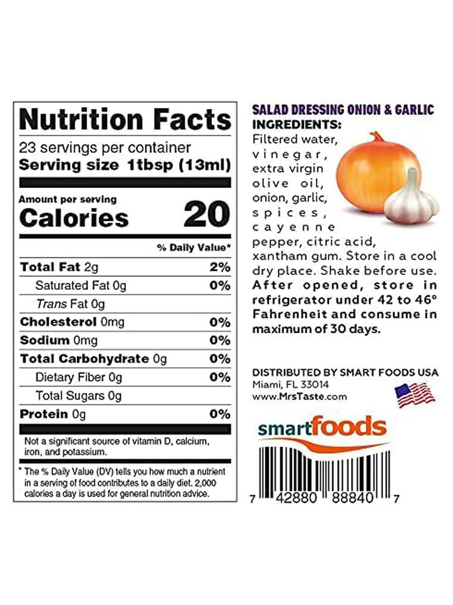 Sugar Free Salad Dressing | Onion & Garlic