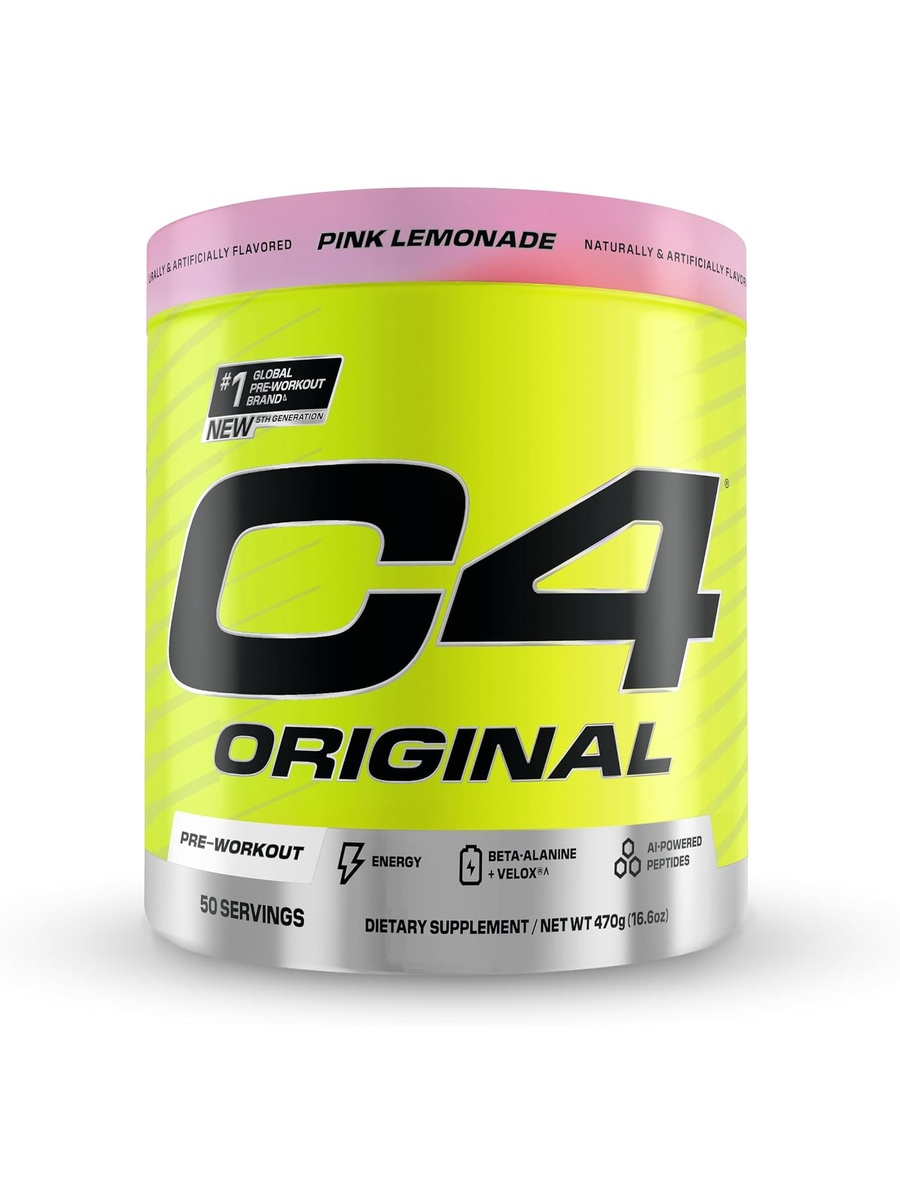 Pre Workout Powder | Pink Lemonade, 470 g |  Sugar-Free, 150mg Caffeine, Beta Alanine, Creatine for Men and Women | 50 Servings