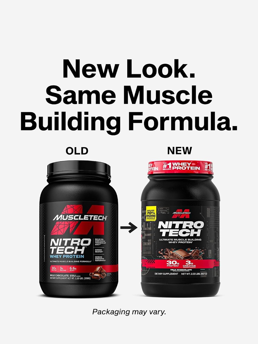 MuscleTech Whey Protein Powder | Milk Chocolate, 2 kb | 3g Protein, 3 g Creatine Monohydrate | 22 Servings