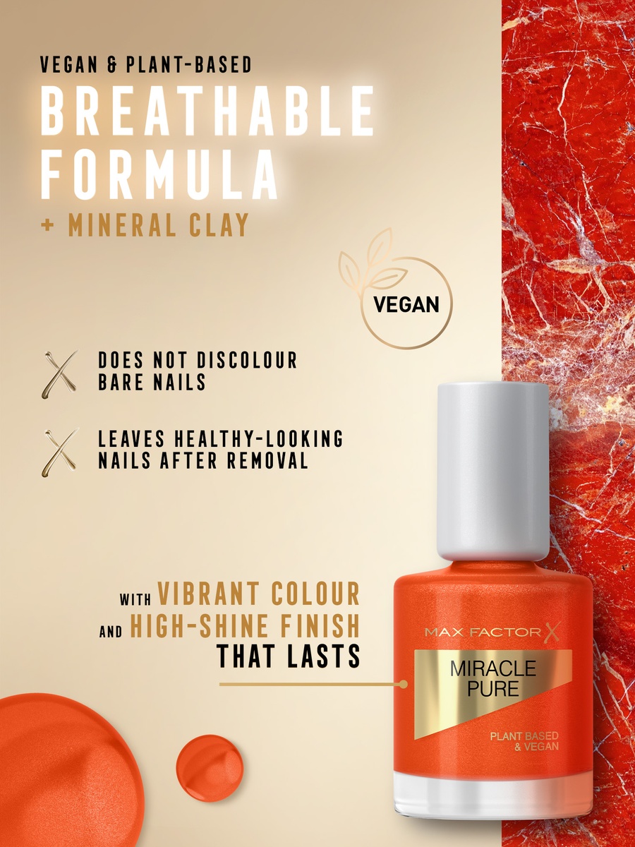 Miracle Pure Nail Polish, Healing Crystal Collection, Bold Jasper, 12Ml