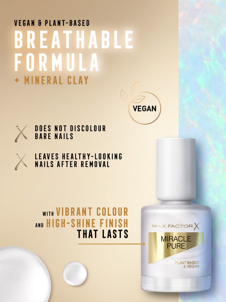 Miracle Pure Nail Polish, Healing Crystal Collection, Opal Coat, 12Ml