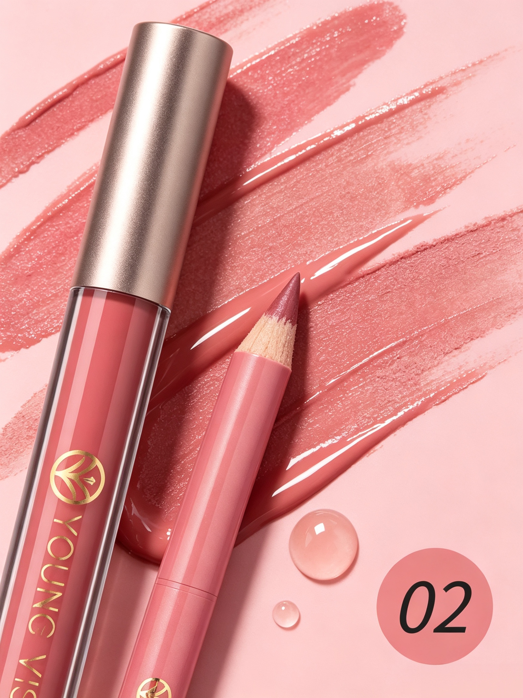 Lip Liner and Matte Lip Mud 2 in 1 Set