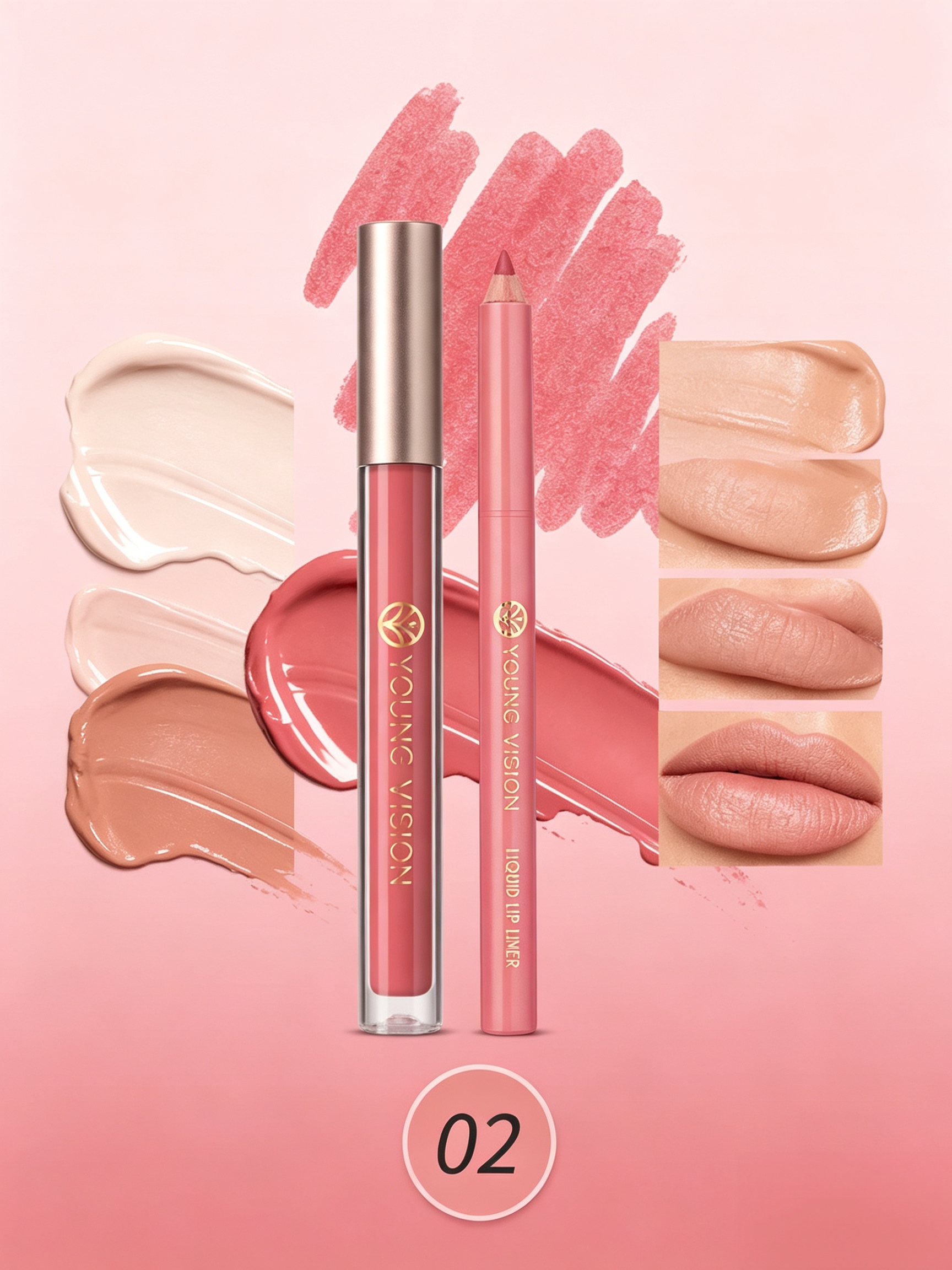 Lip Liner and Matte Lip Mud 2 in 1 Set
