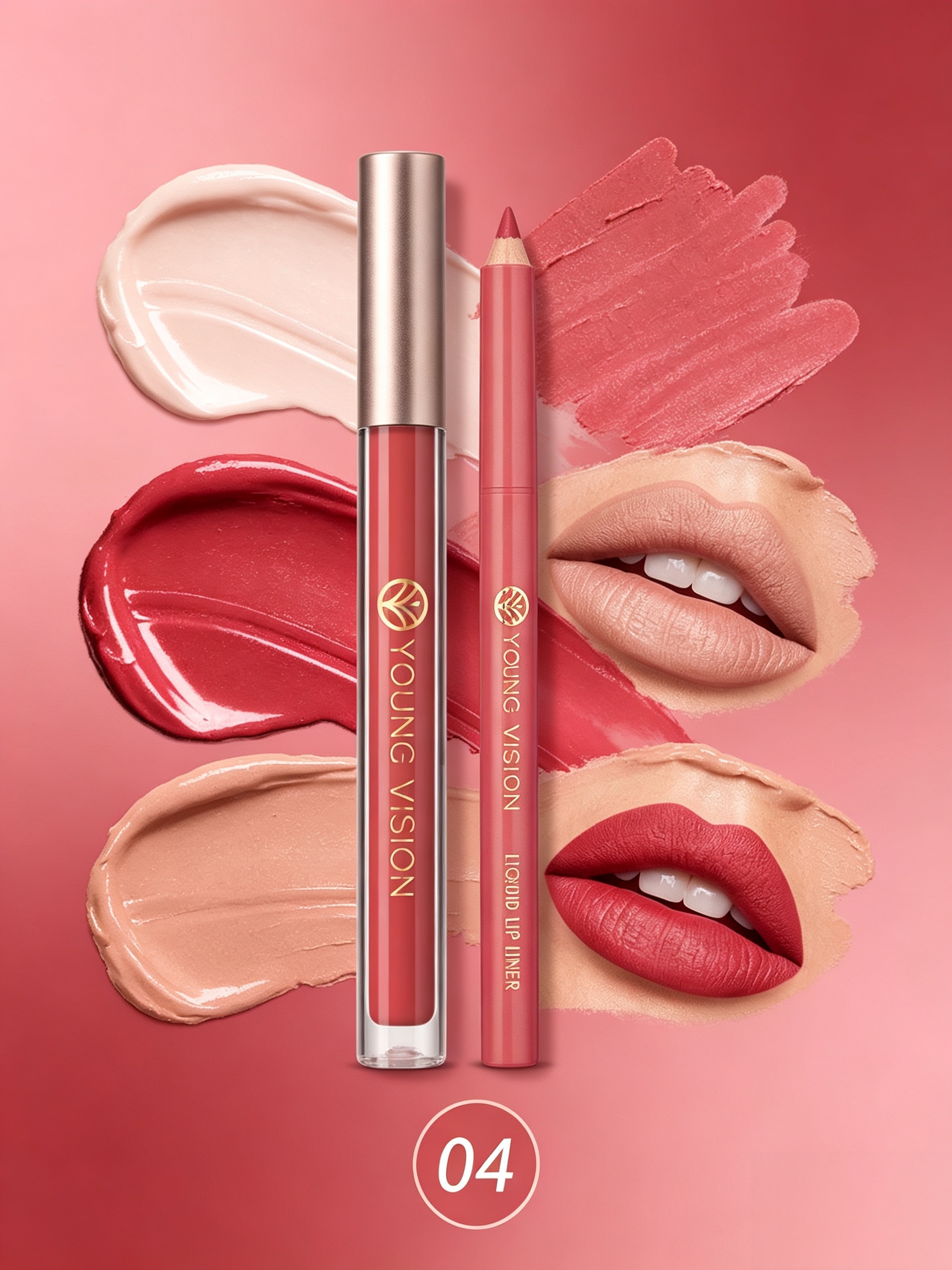 Lip Liner and Matte Lip Mud 2 in 1 Set