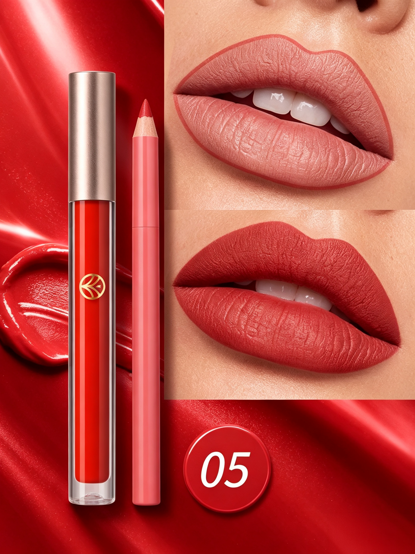 Lip Liner and Matte Lip Mud 2 in 1 Set