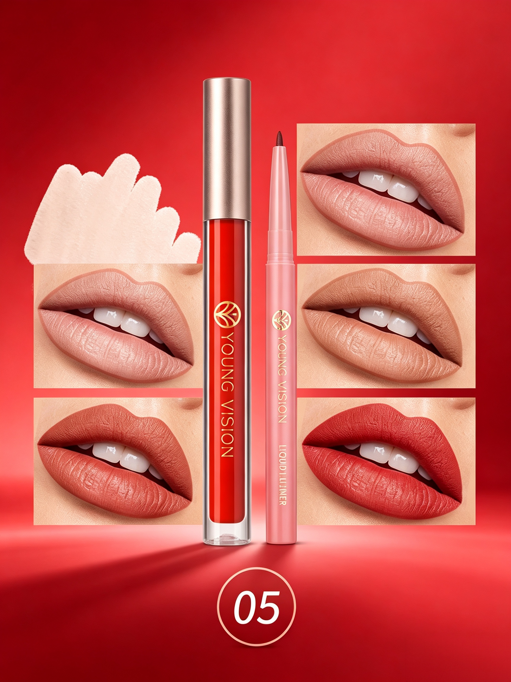 Lip Liner and Matte Lip Mud 2 in 1 Set
