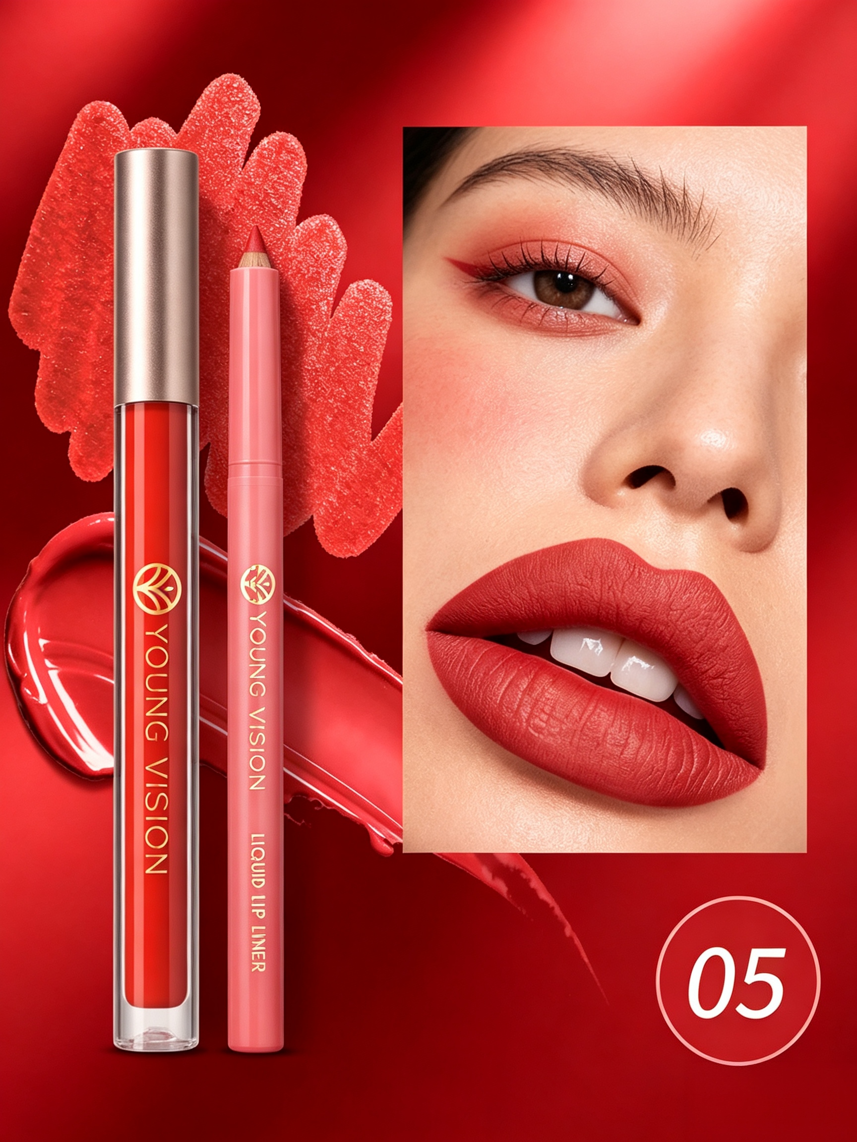 Lip Liner and Matte Lip Mud 2 in 1 Set
