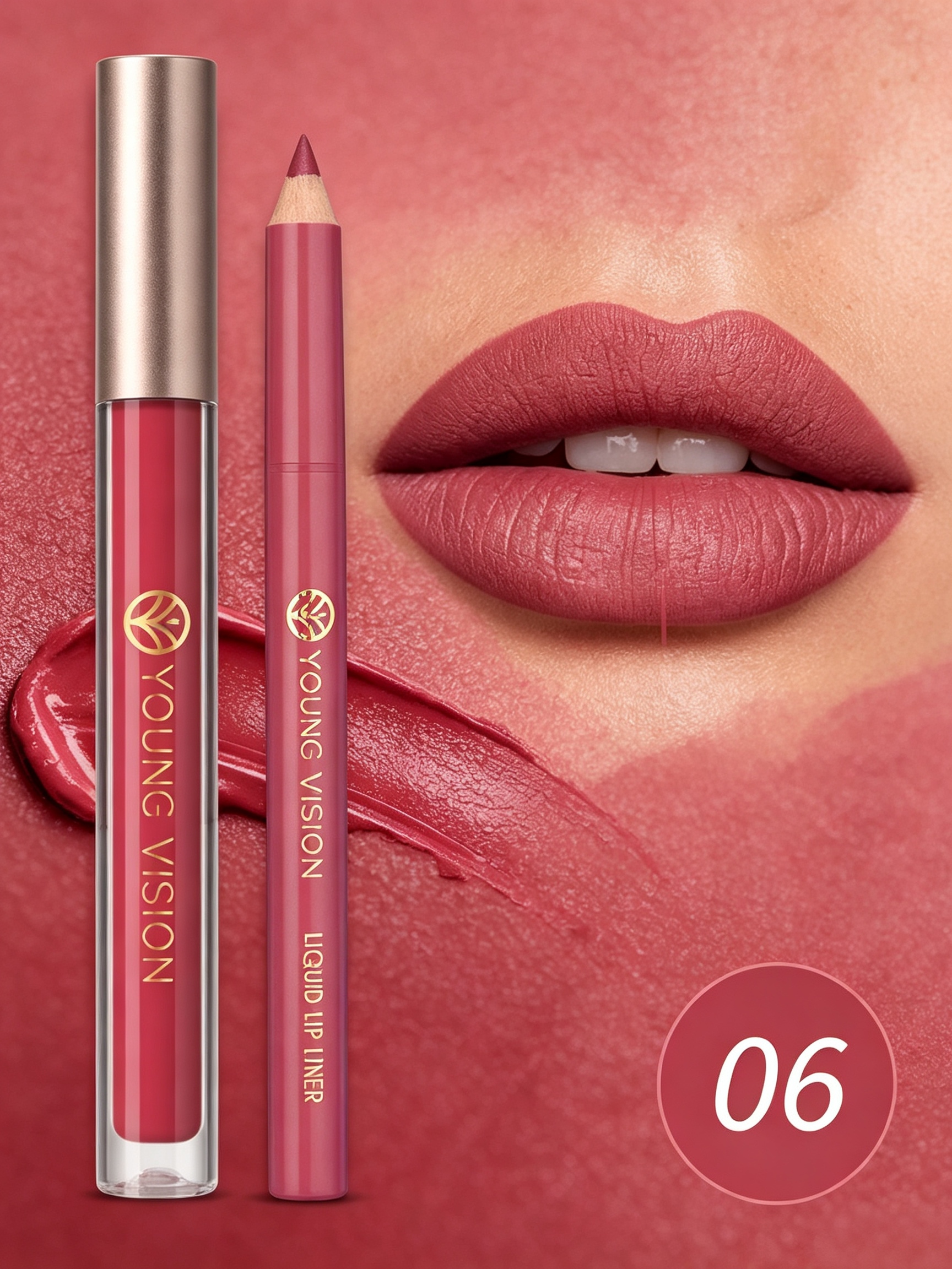 Lip Liner and Matte Lip Mud 2 in 1 Set