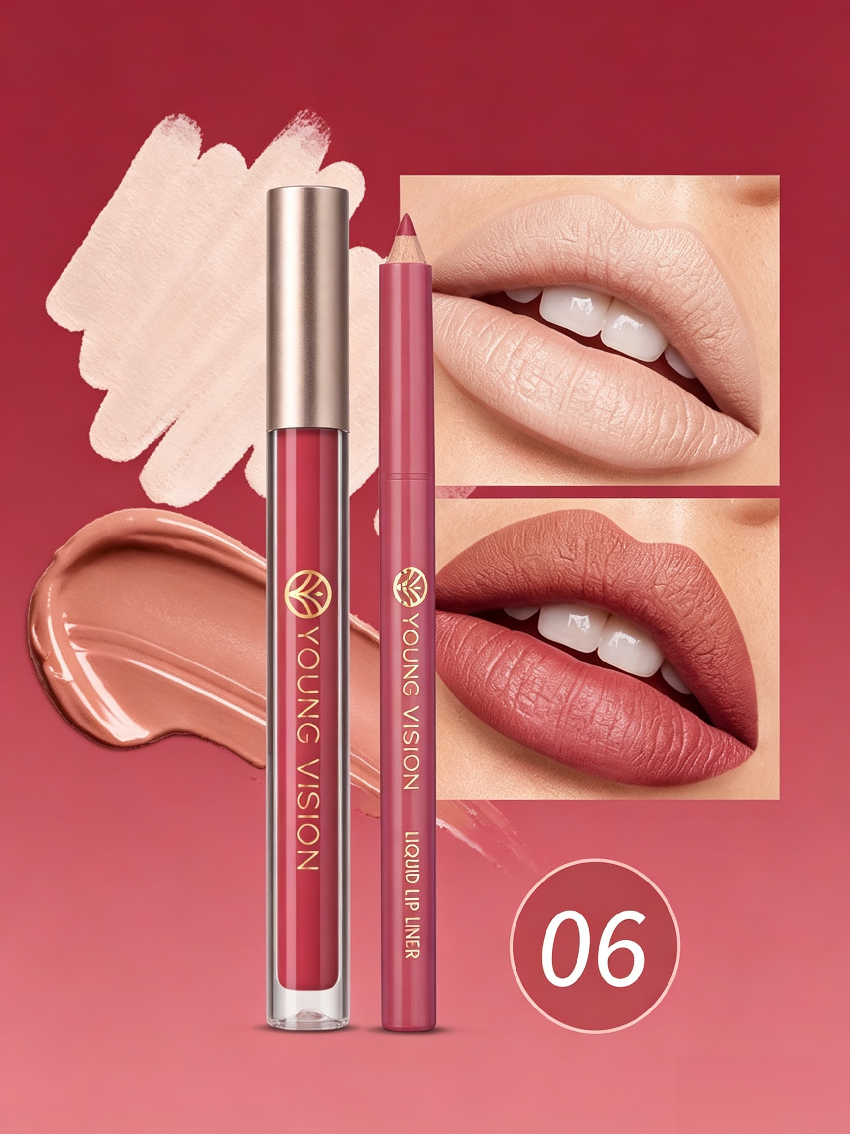 Lip Liner and Matte Lip Mud 2 in 1 Set