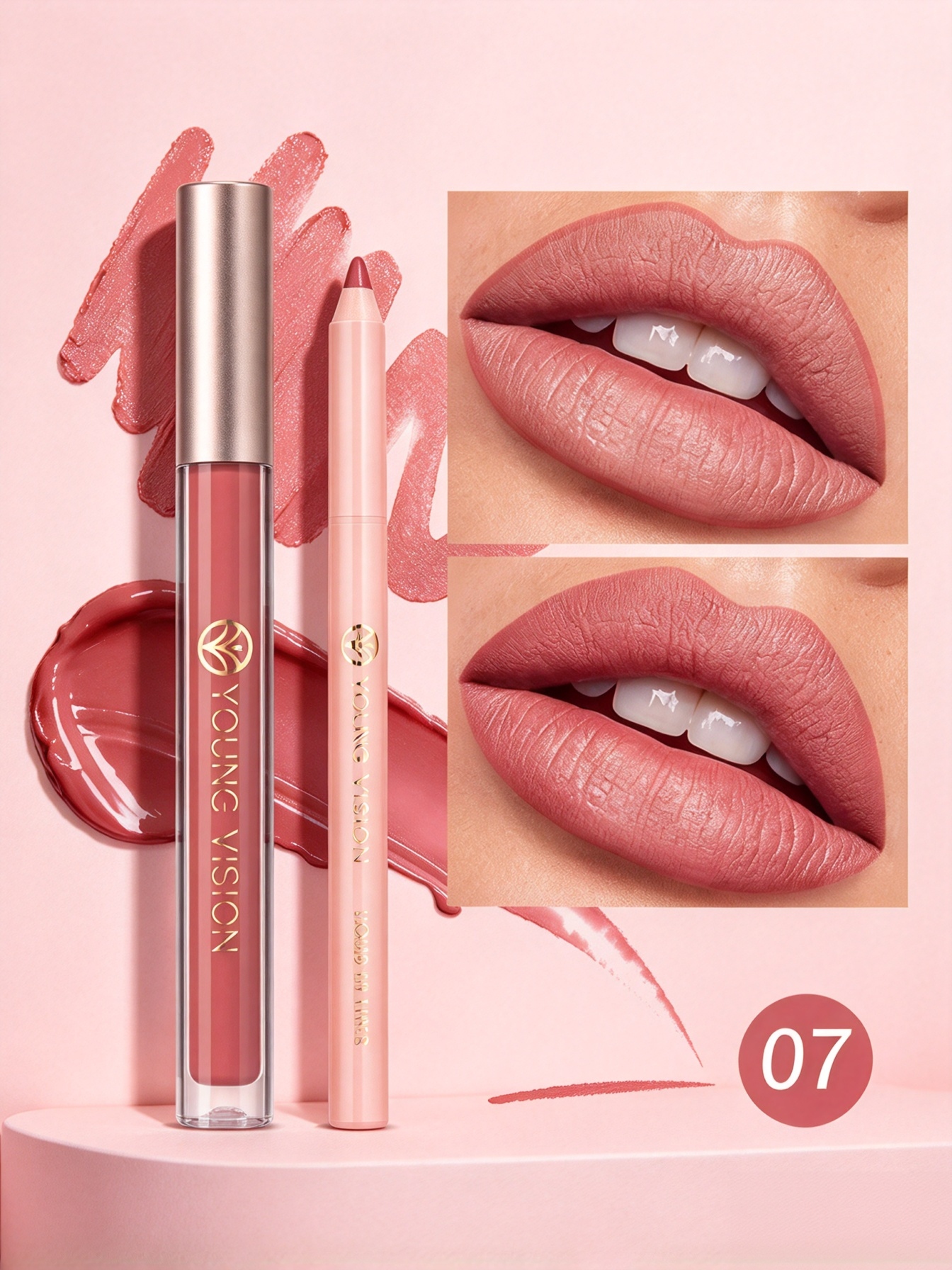 Lip Liner and Matte Lip Mud 2 in 1 Set