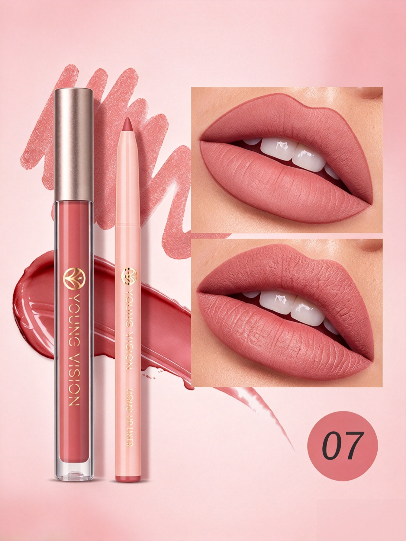 Lip Liner and Matte Lip Mud 2 in 1 Set