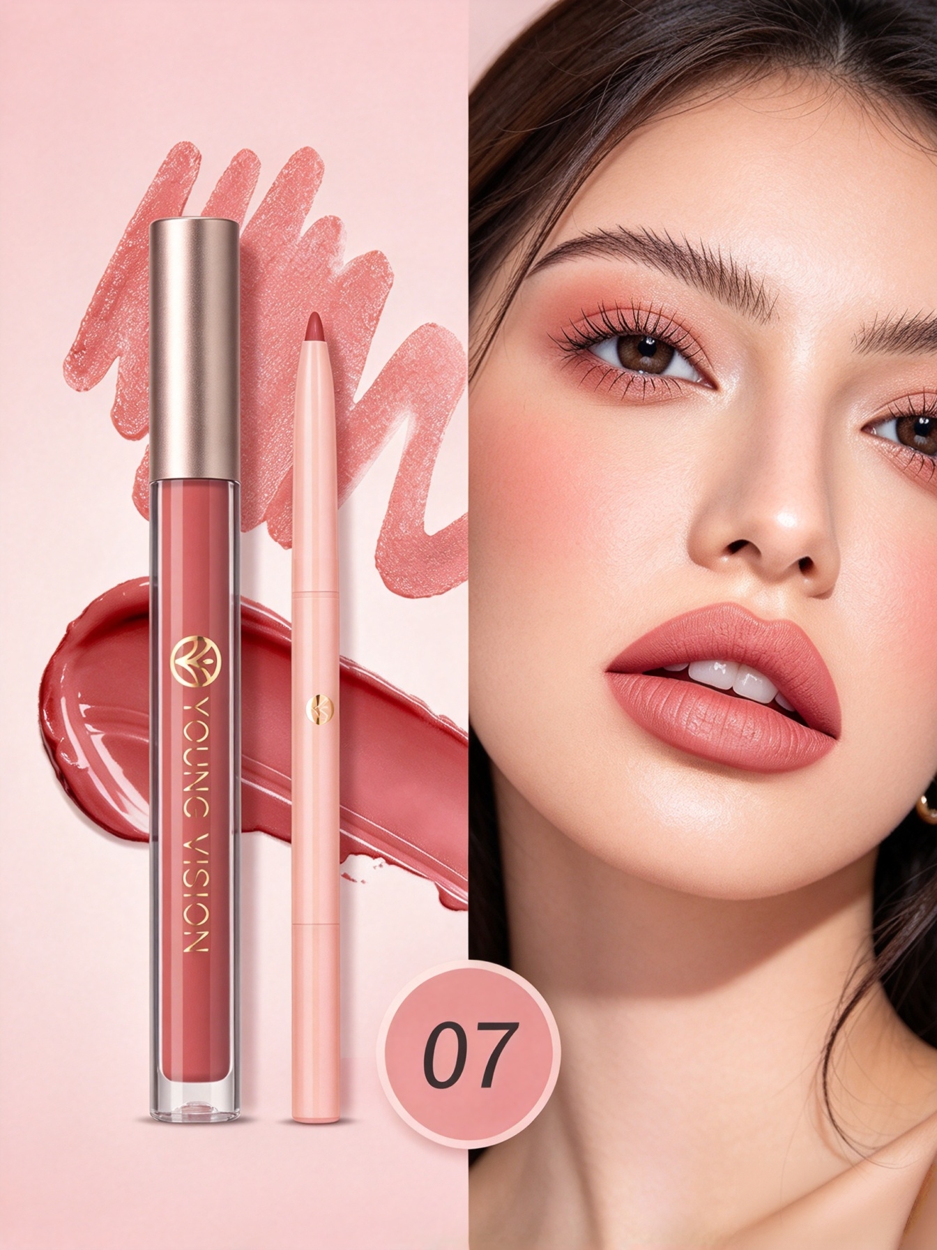 Lip Liner and Matte Lip Mud 2 in 1 Set