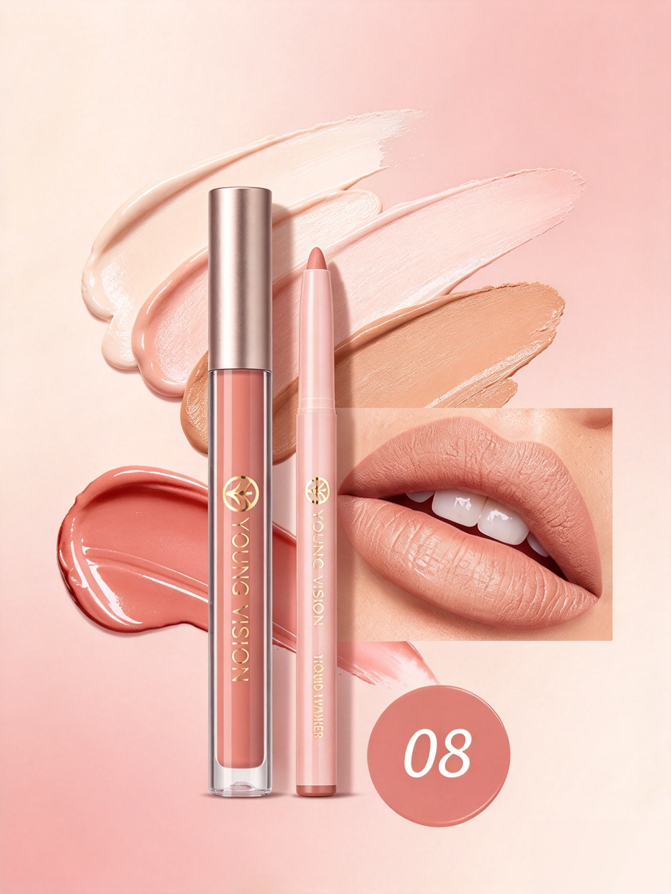 Lip Liner and Matte Lip Mud 2 in 1 Set