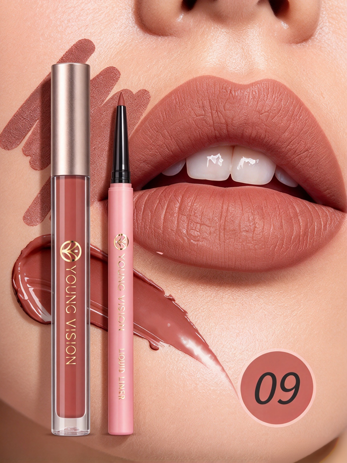 Lip Liner and Matte Lip Mud 2 in 1 Set
