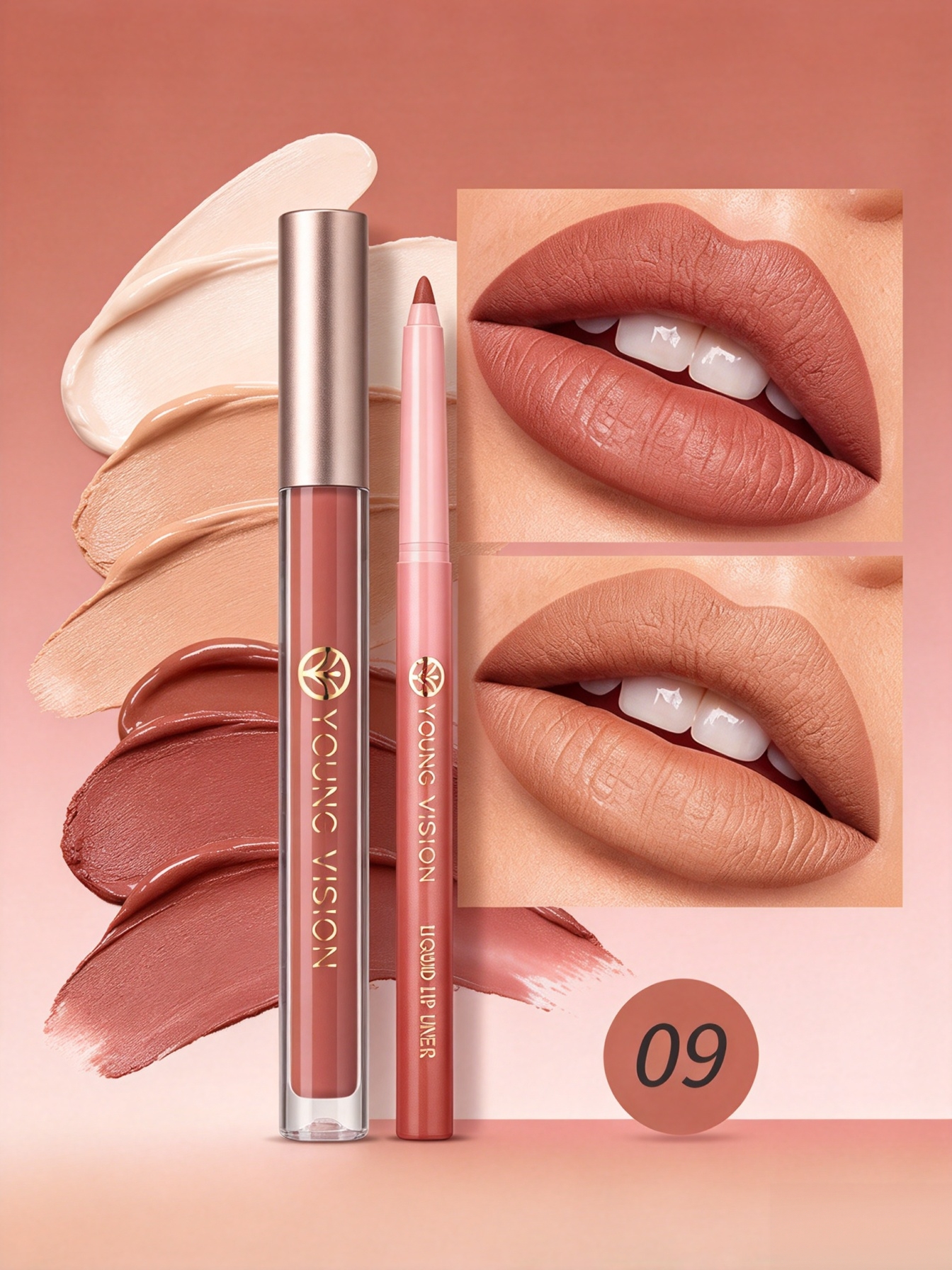 Lip Liner and Matte Lip Mud 2 in 1 Set