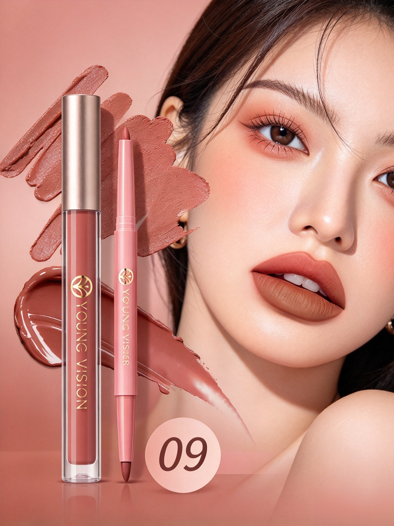 Lip Liner and Matte Lip Mud 2 in 1 Set
