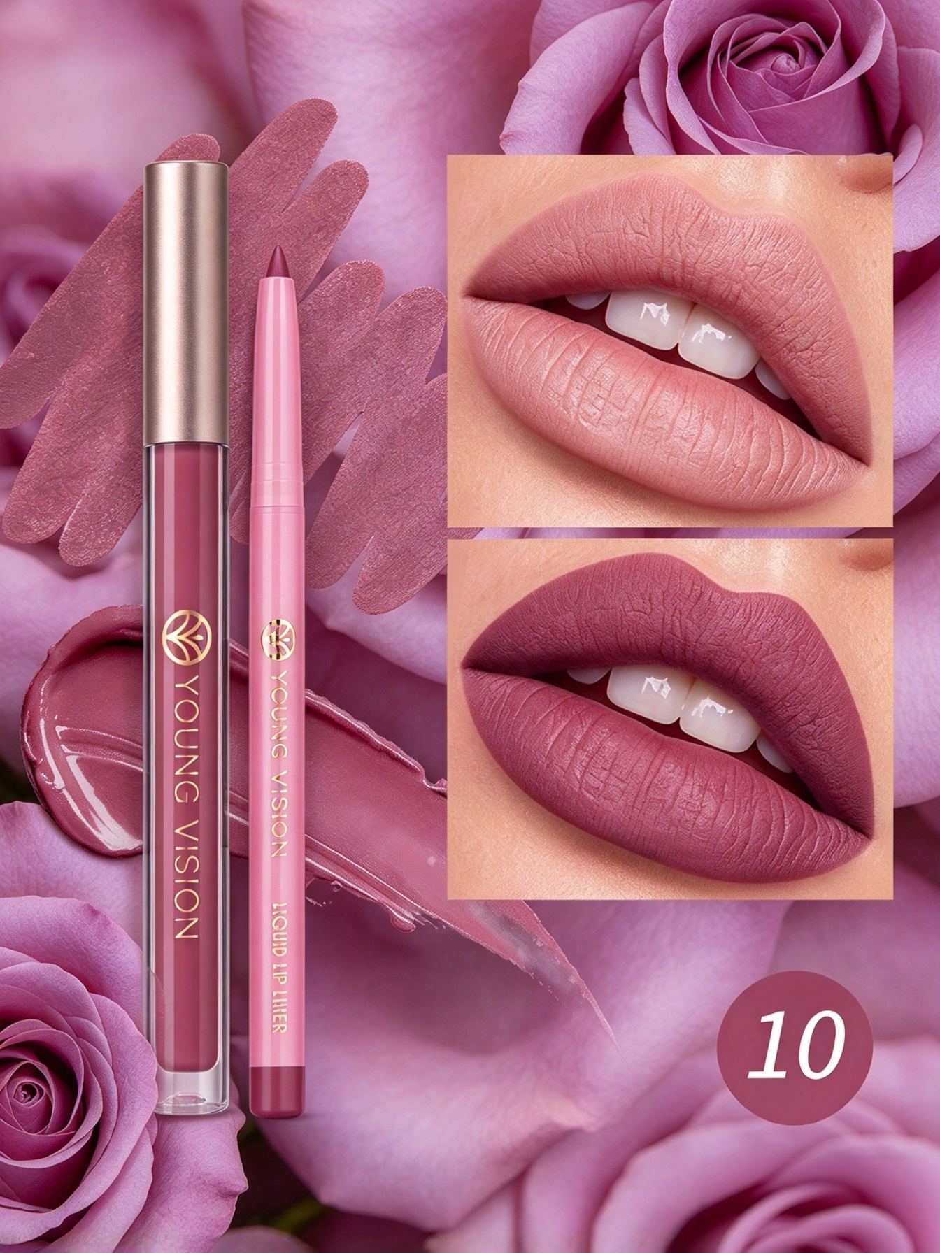 Lip Liner and Matte Lip Mud 2 in 1 Set