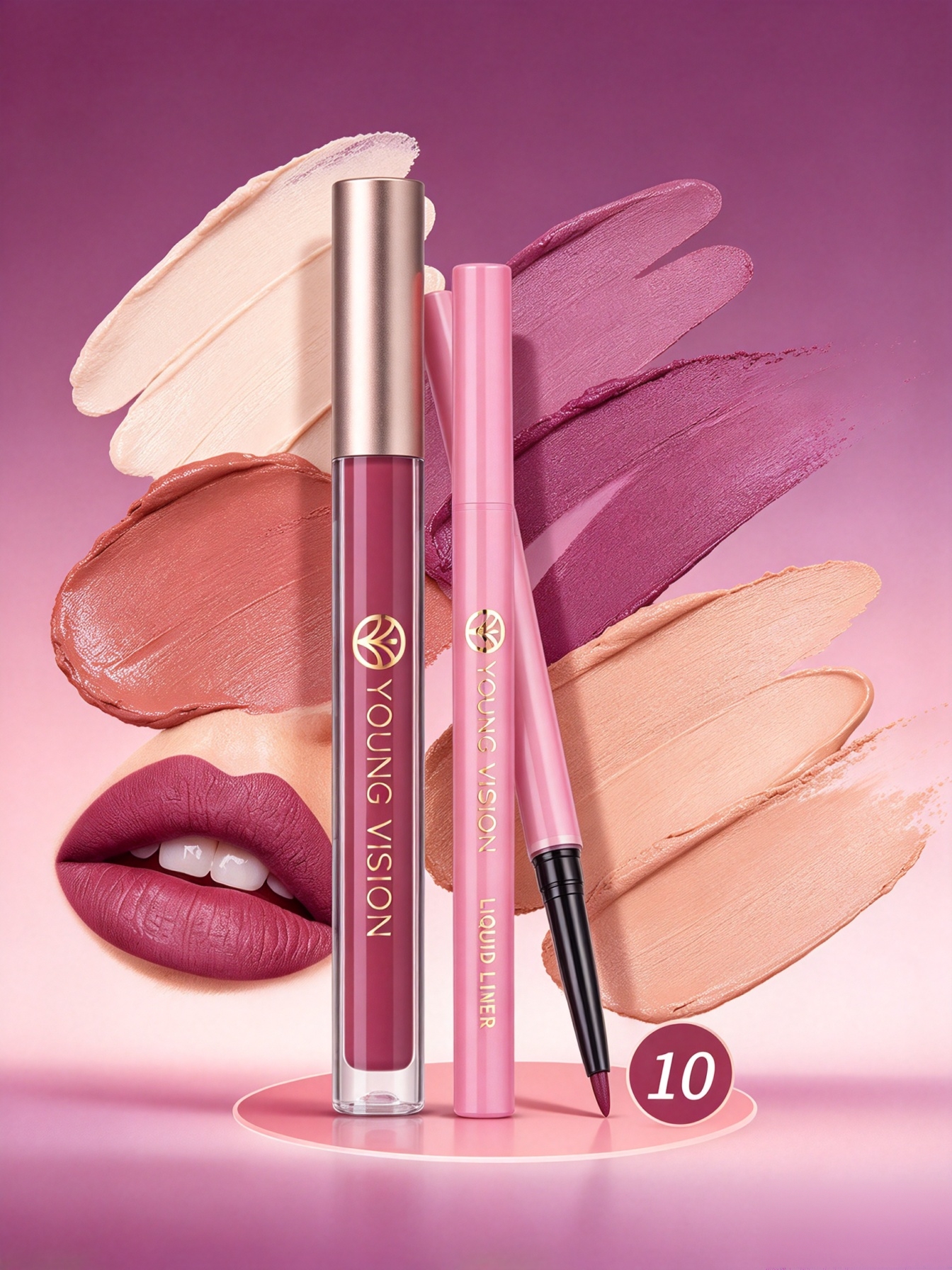 Lip Liner and Matte Lip Mud 2 in 1 Set