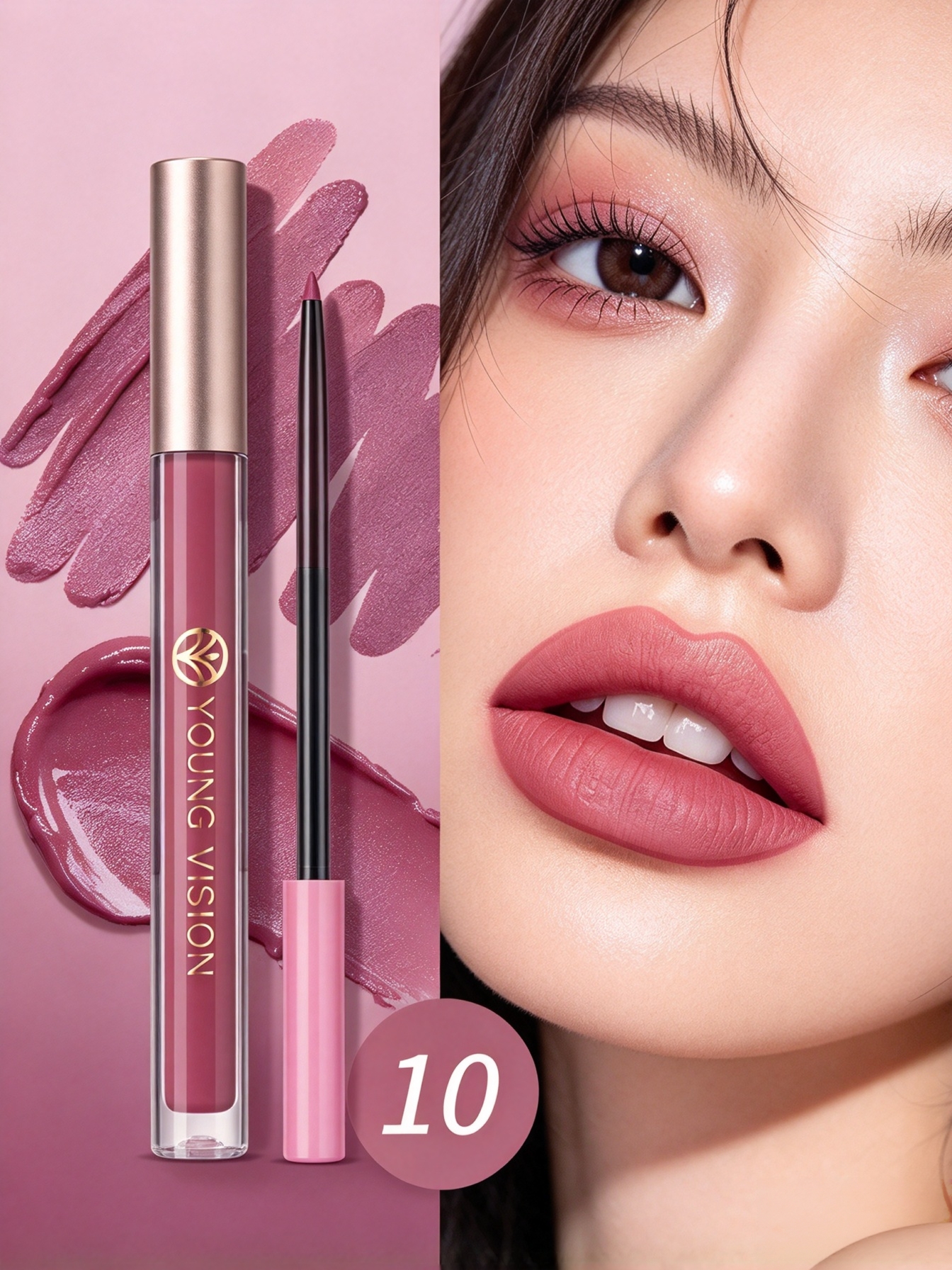 Lip Liner and Matte Lip Mud 2 in 1 Set