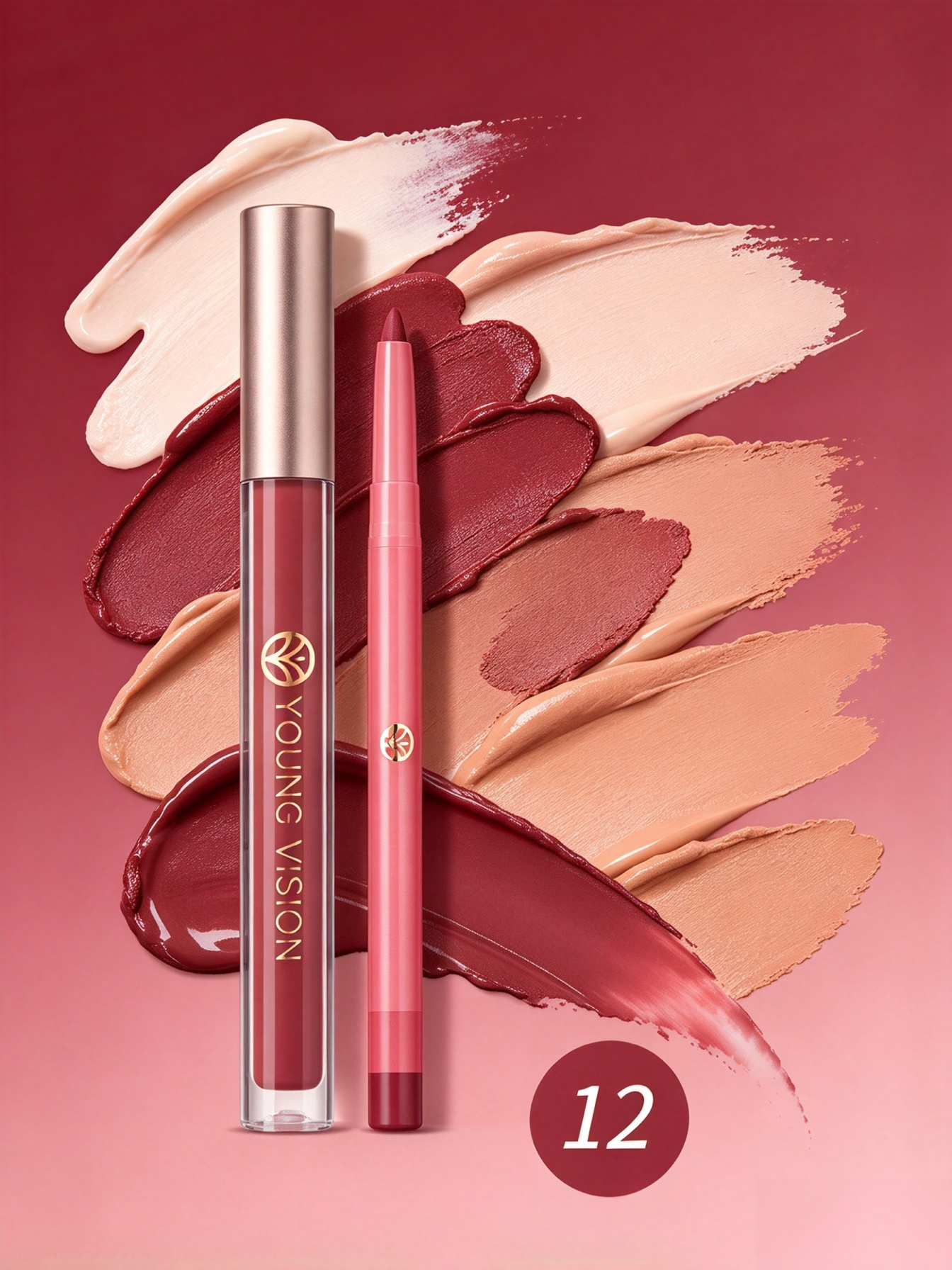 Lip Liner and Matte Lip Mud 2 in 1 Set