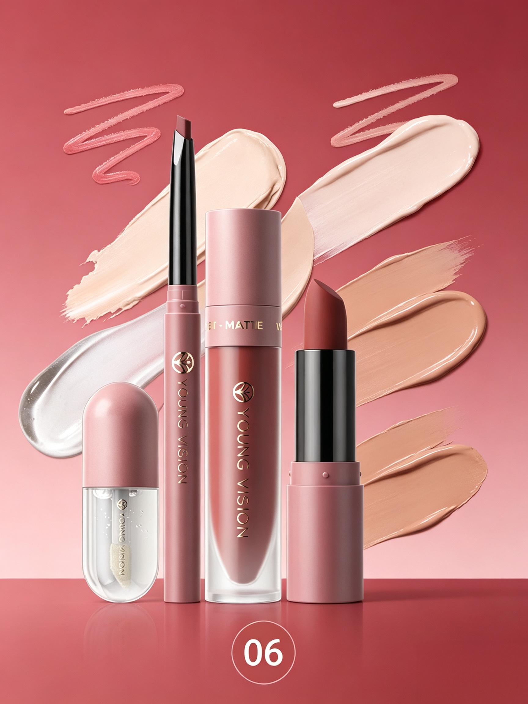 Burgundy Lip Makeup Set