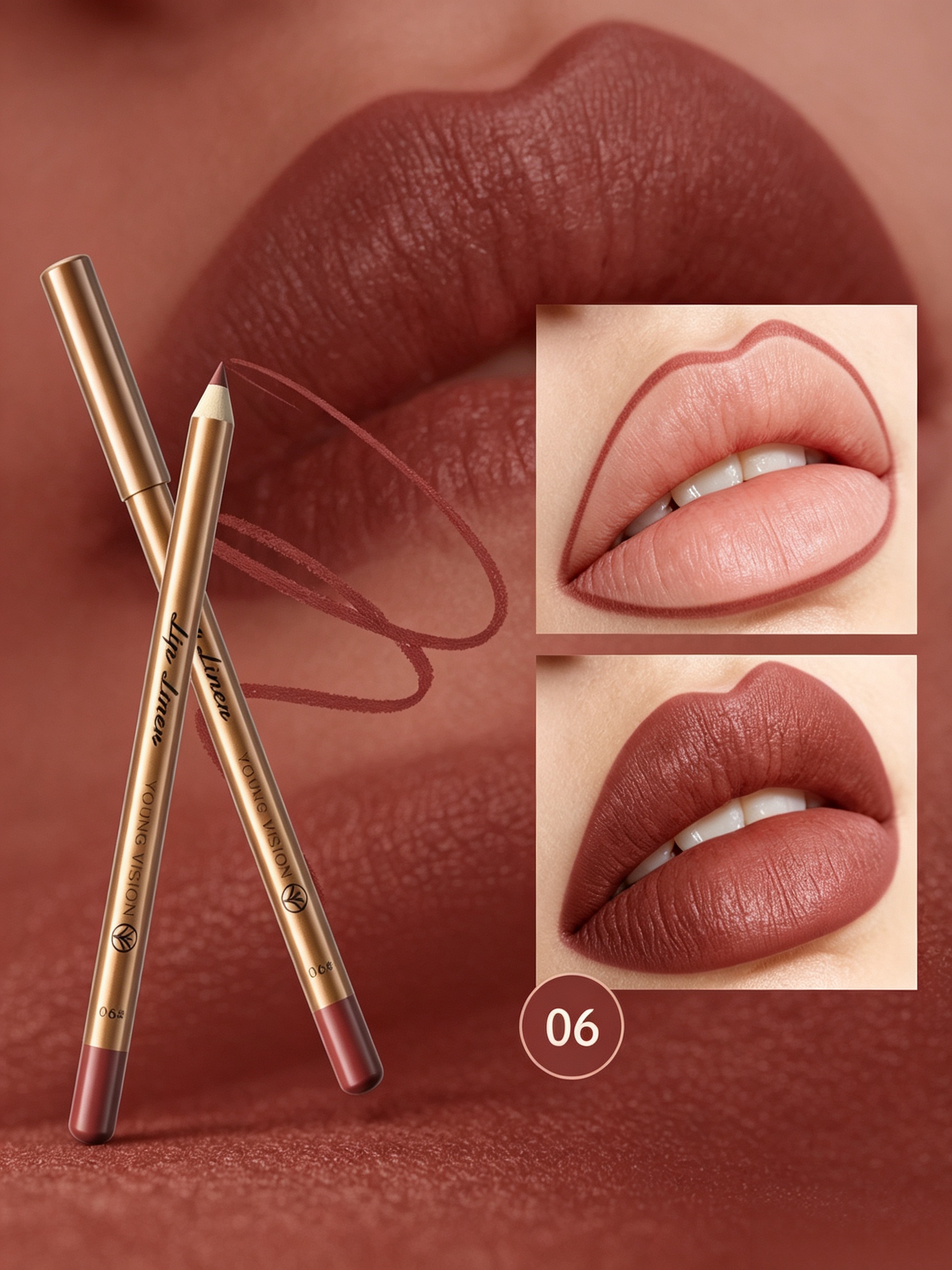 Matte Lip Liner and Lipstick