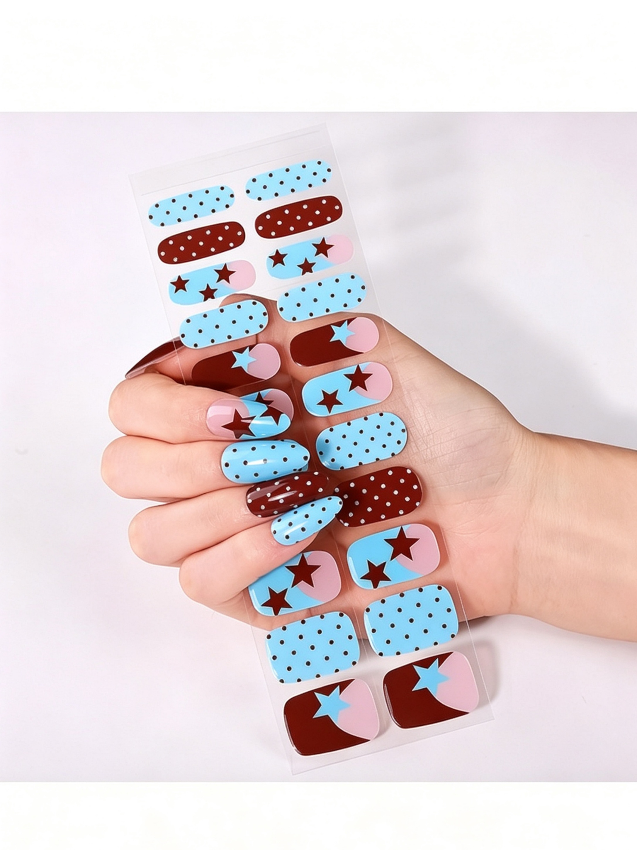 Multi-Color Polka Dot and Star Nail Wraps