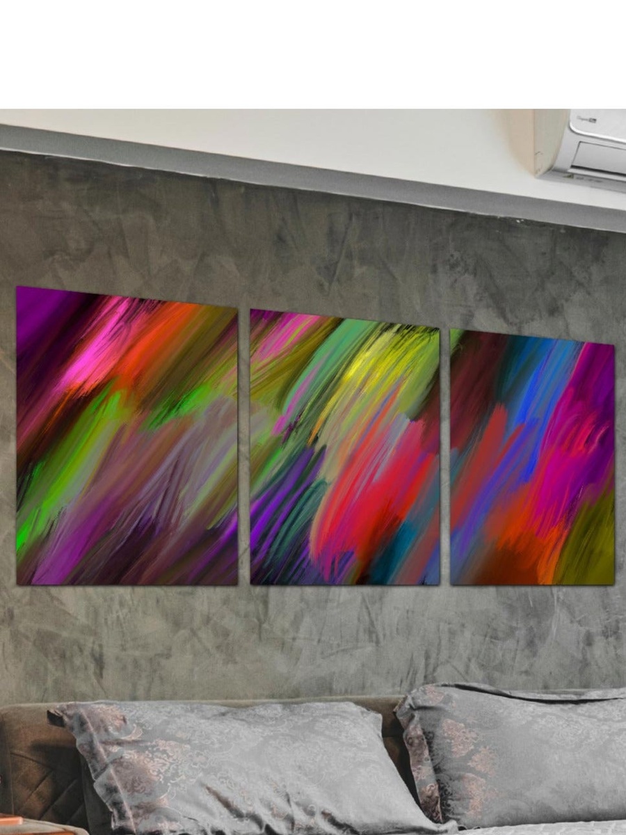 3-Piece Framed Canvas Abstract Painting Wall Art, 120cm x 60cm