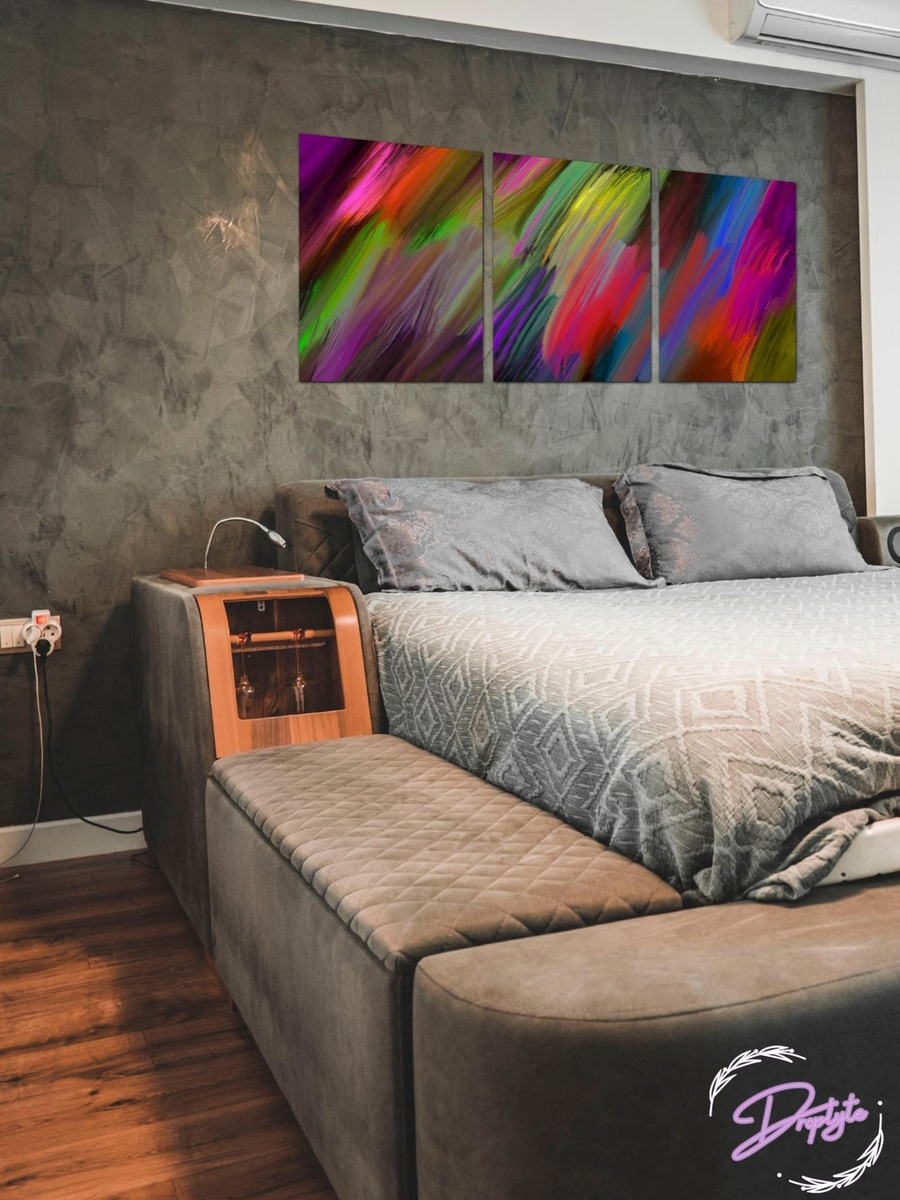 3-Piece Framed Canvas Abstract Painting Wall Art, 120cm x 60cm