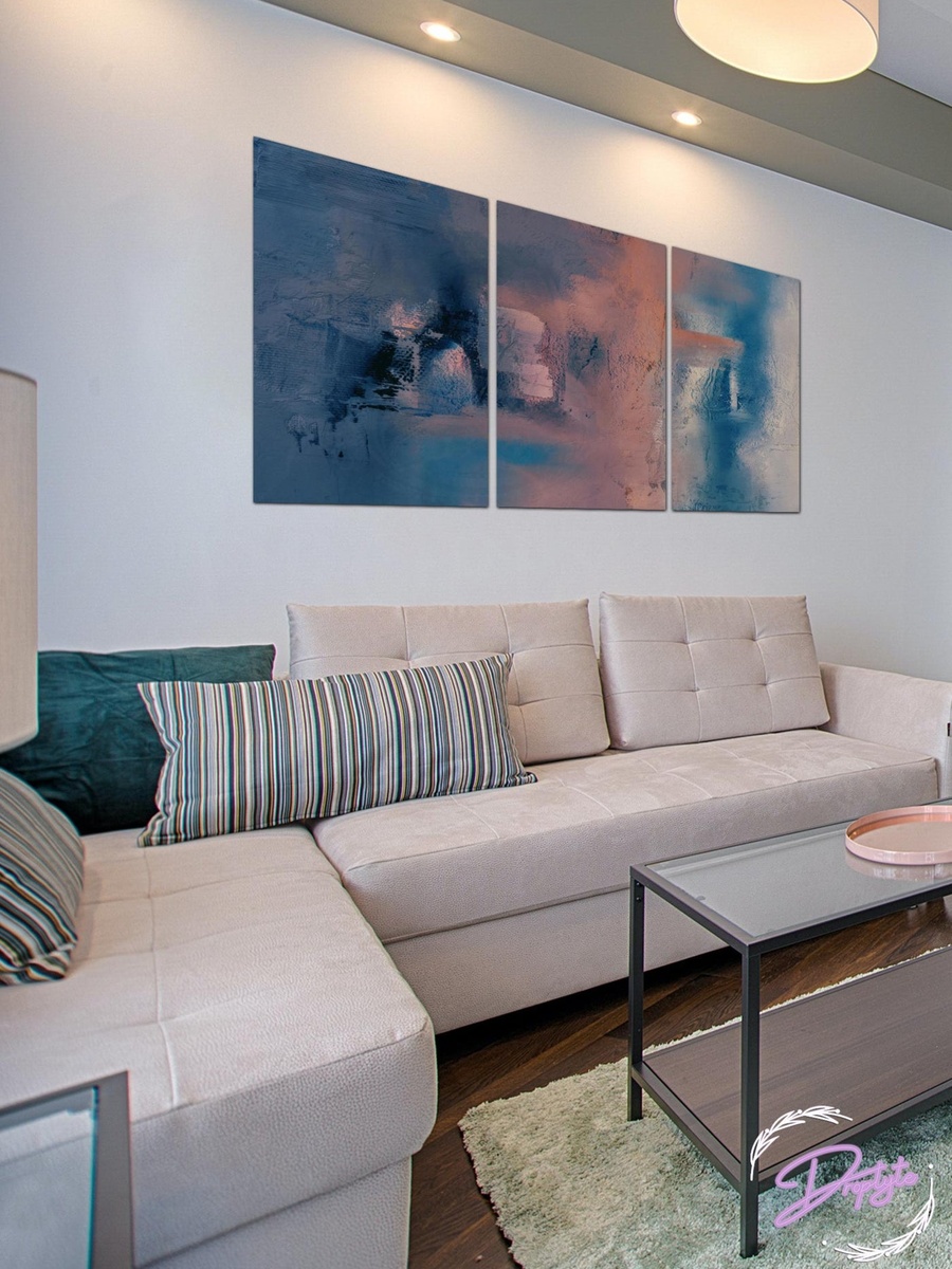 3-Piece Framed Canvas Abstract Painting Wall Art, 120cm x 60cm