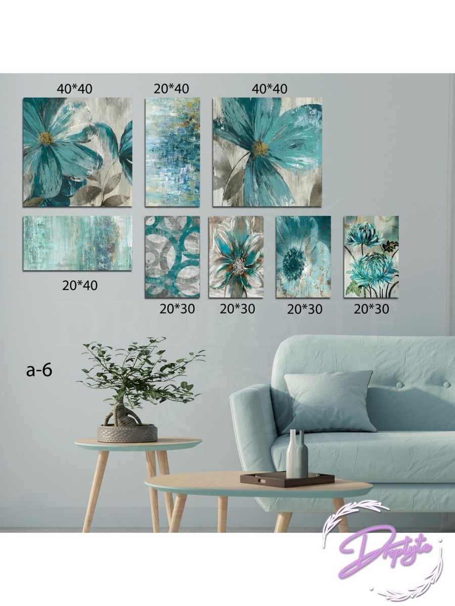 8-Piece Flowers Painting Decorative Wall Art, 120cm x 80cm