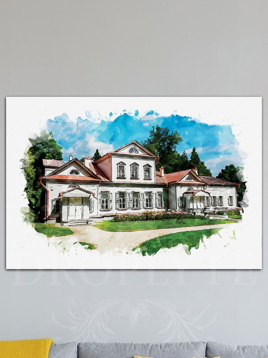 Beautiful Building Painting Decorative Wall Art Canvas with Wooden Frame, 60cm x 40cm