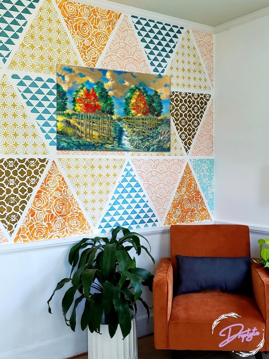 Multicolor Abstract Trees Painting Decorative Wall Art, 60cm x 40cm