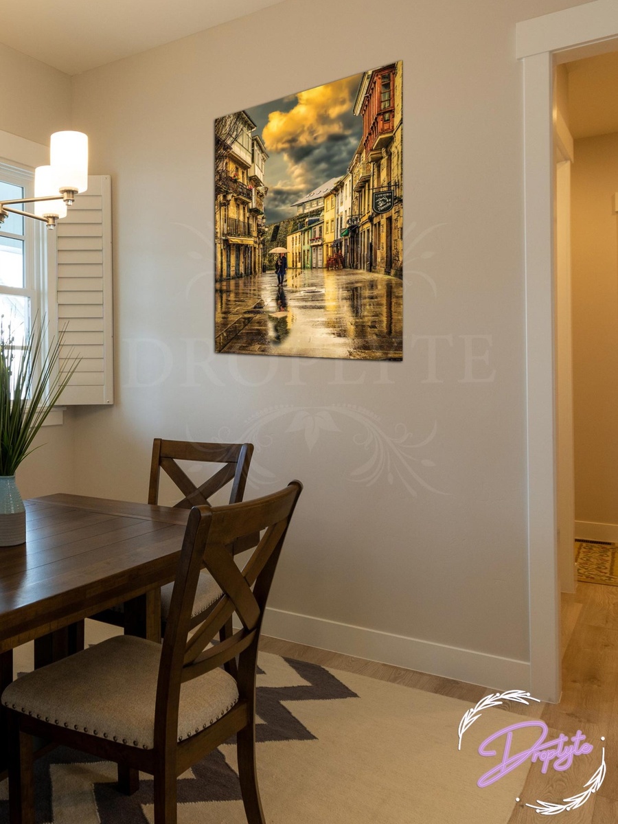 Walking Girl Wall Art Canvas with Wooden Frame, 30cm x 40cm