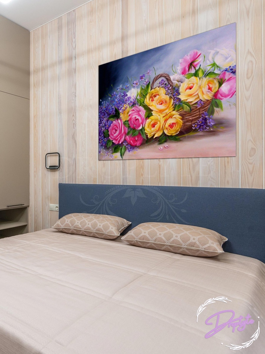 Beautiful Flowers Bouquet Painting Decorative Wall Art, 40cm x 30cm