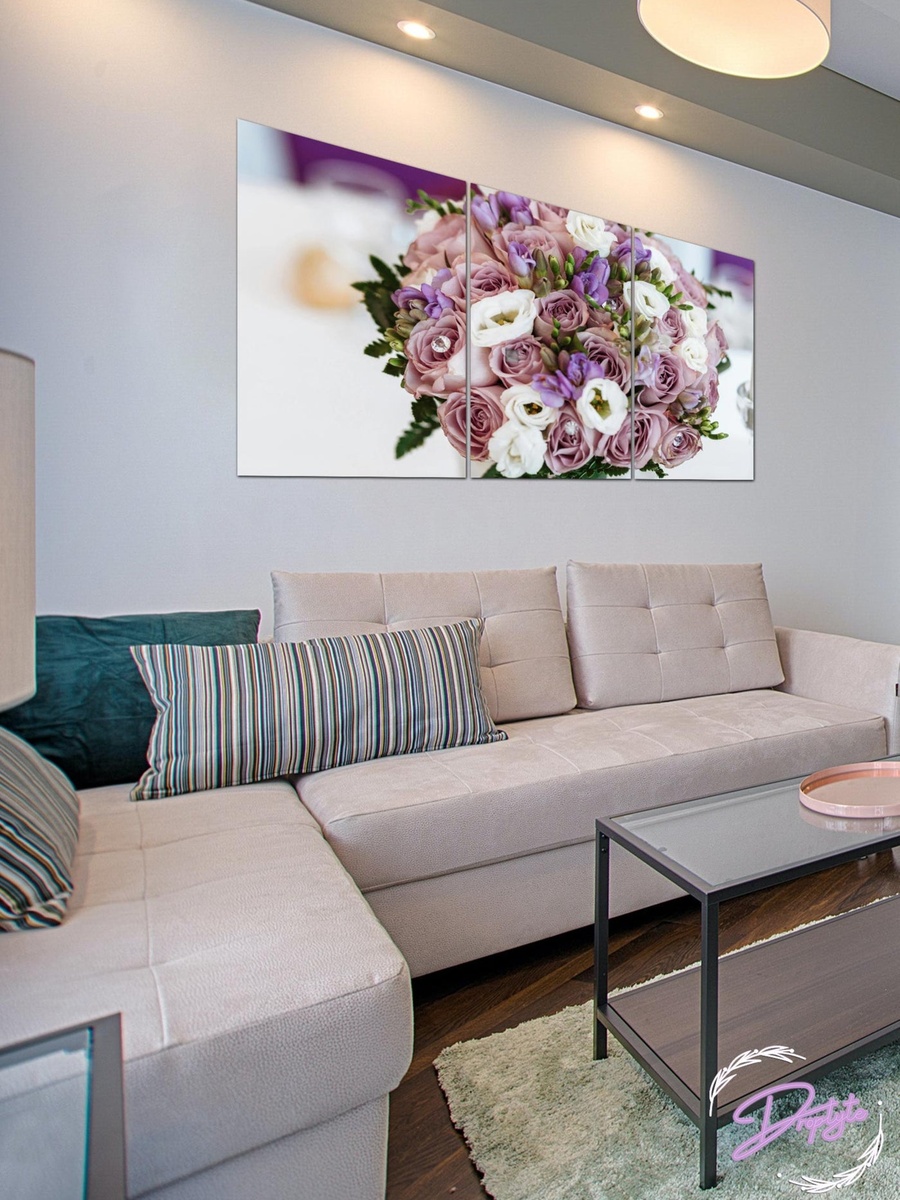 3-Piece Framed Canvas Flowers Wall Art, 120cm x 60cm