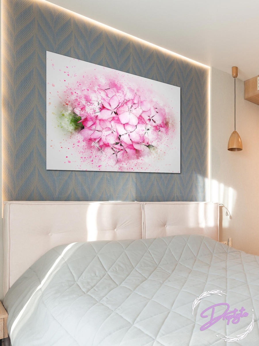 Beautiful Pink Flowers bouquet Painting Decorative Wall Art, 40cm x 30cm