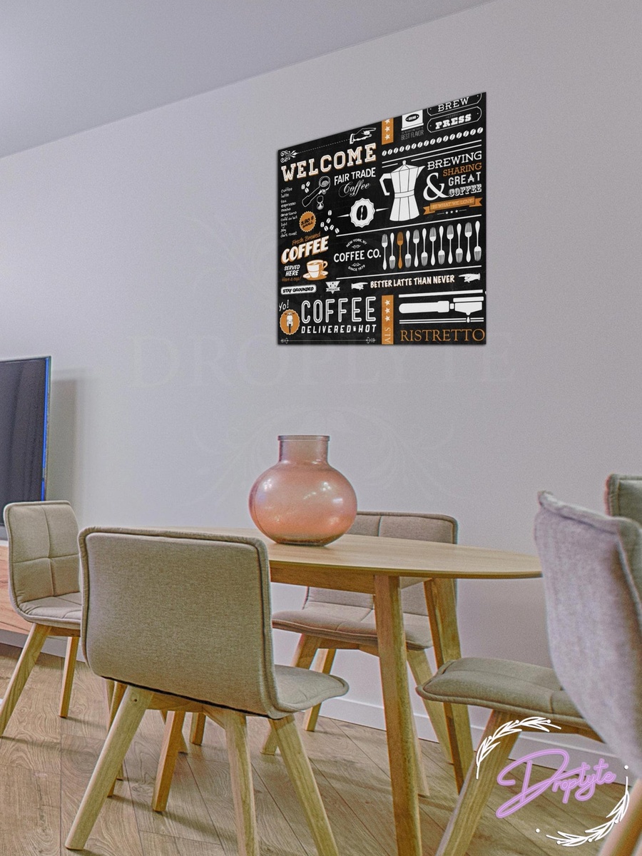 Yo Coffee HD Decorative Wall Art, 30cm x 30cm