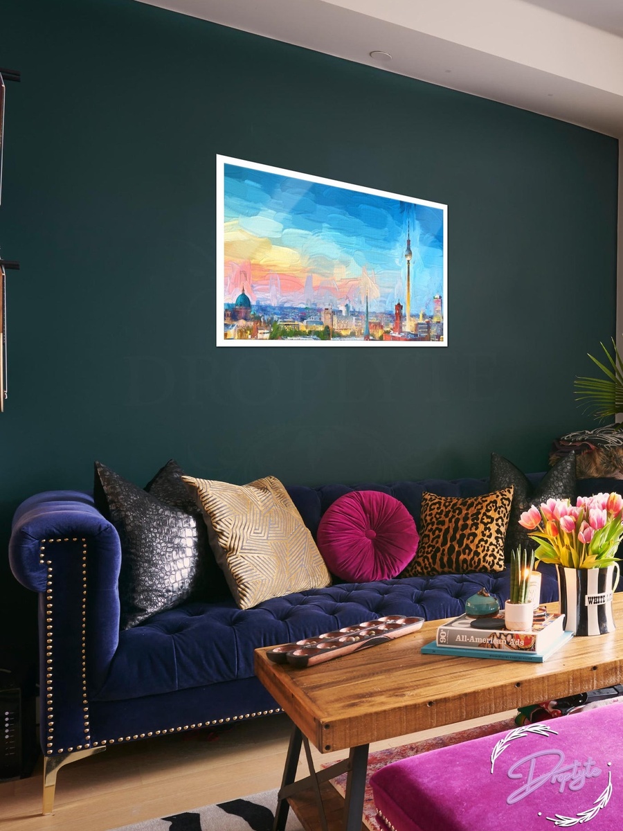Multicolor City Painting Canvas Decorative Wall Art, 60cm x 40cm
