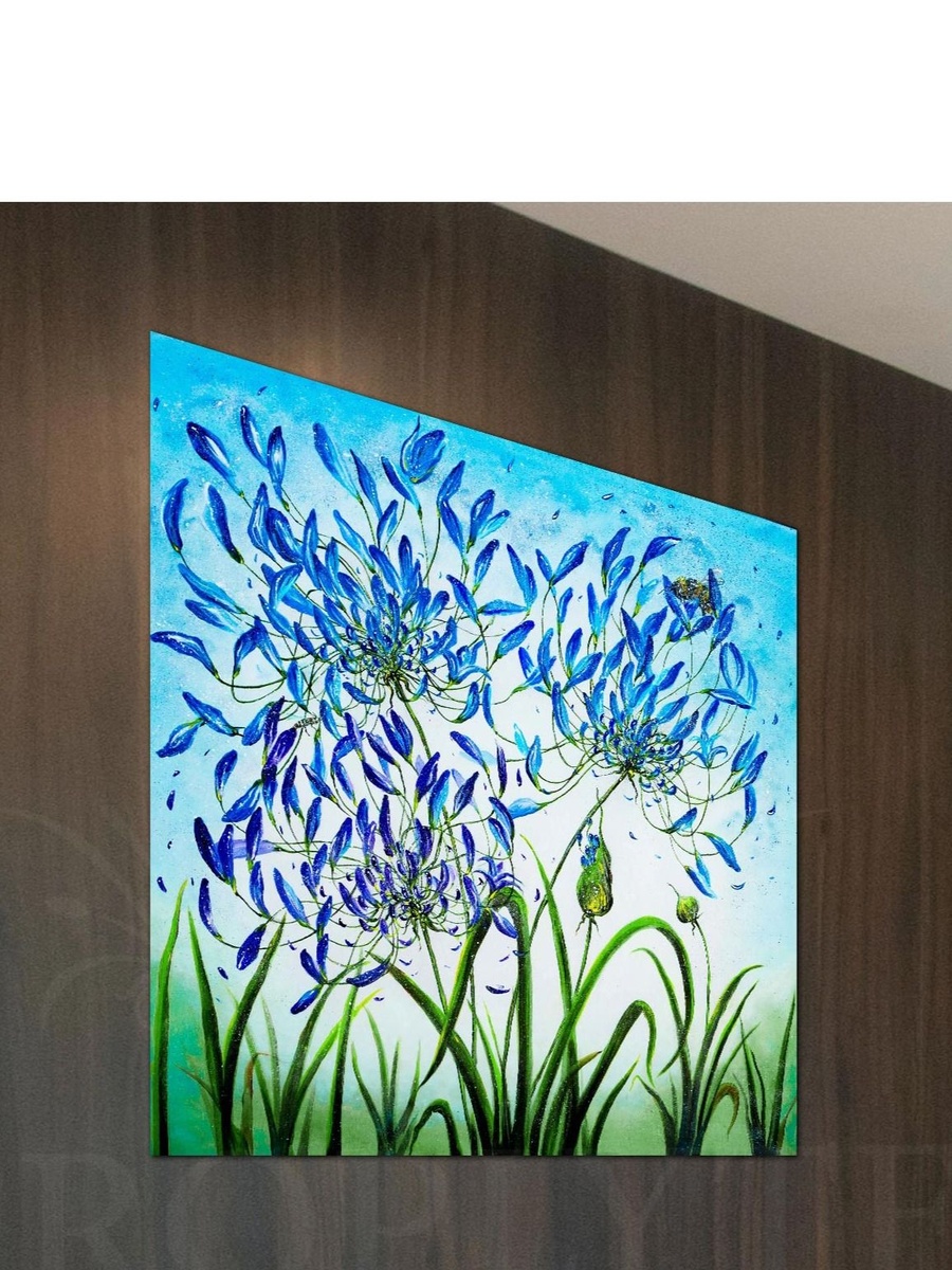 Flowers and Leaves Painting Decorative Wall Art, 30cm x 30cm